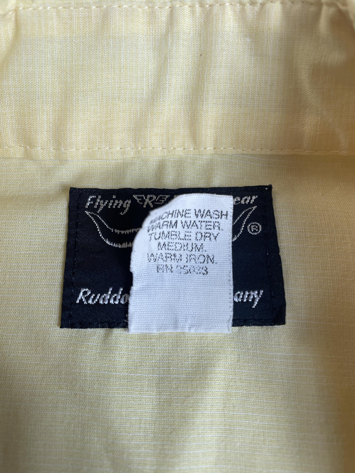 Flying R Ranchwear Western Shirt Mens 16 Yellow Pearl Snap Short Sleeve USA