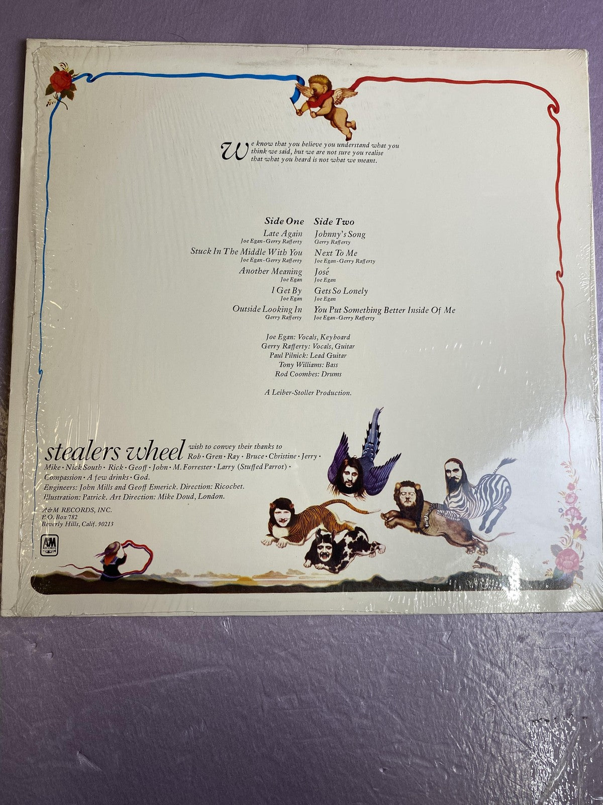 Vintage Stealers Wheel Self-Titled 12" Vinyl LP 1972 AFM Classic Rock Album