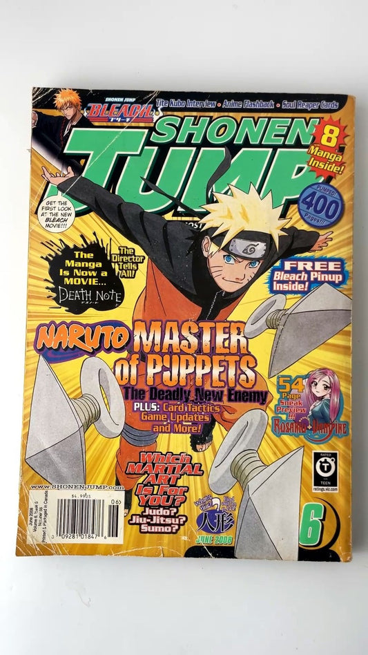 Shonen Jump June 2008 Naruto Master of Puppets Illustrated Manga Magazine NO