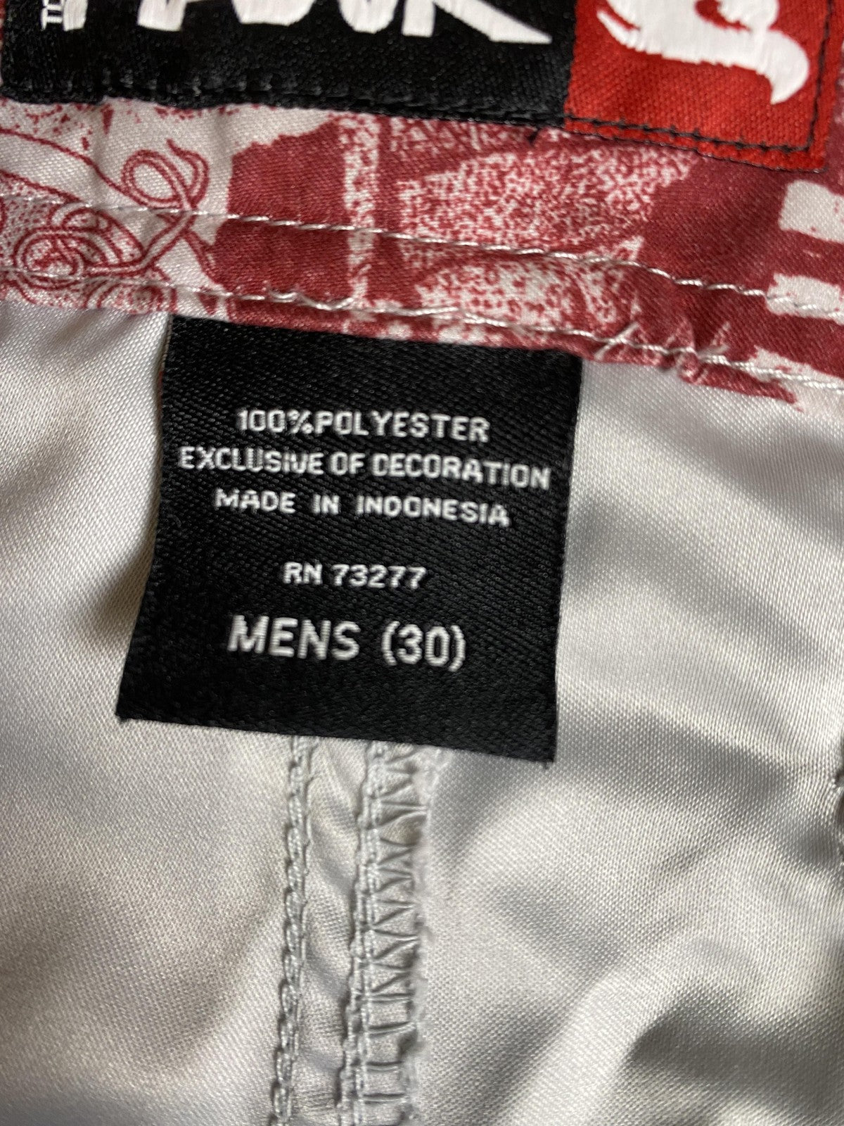 Tony Hawk Board Shorts Mens 30 Gray Plaid Skull Graphic Swim Trunks Skate Surf