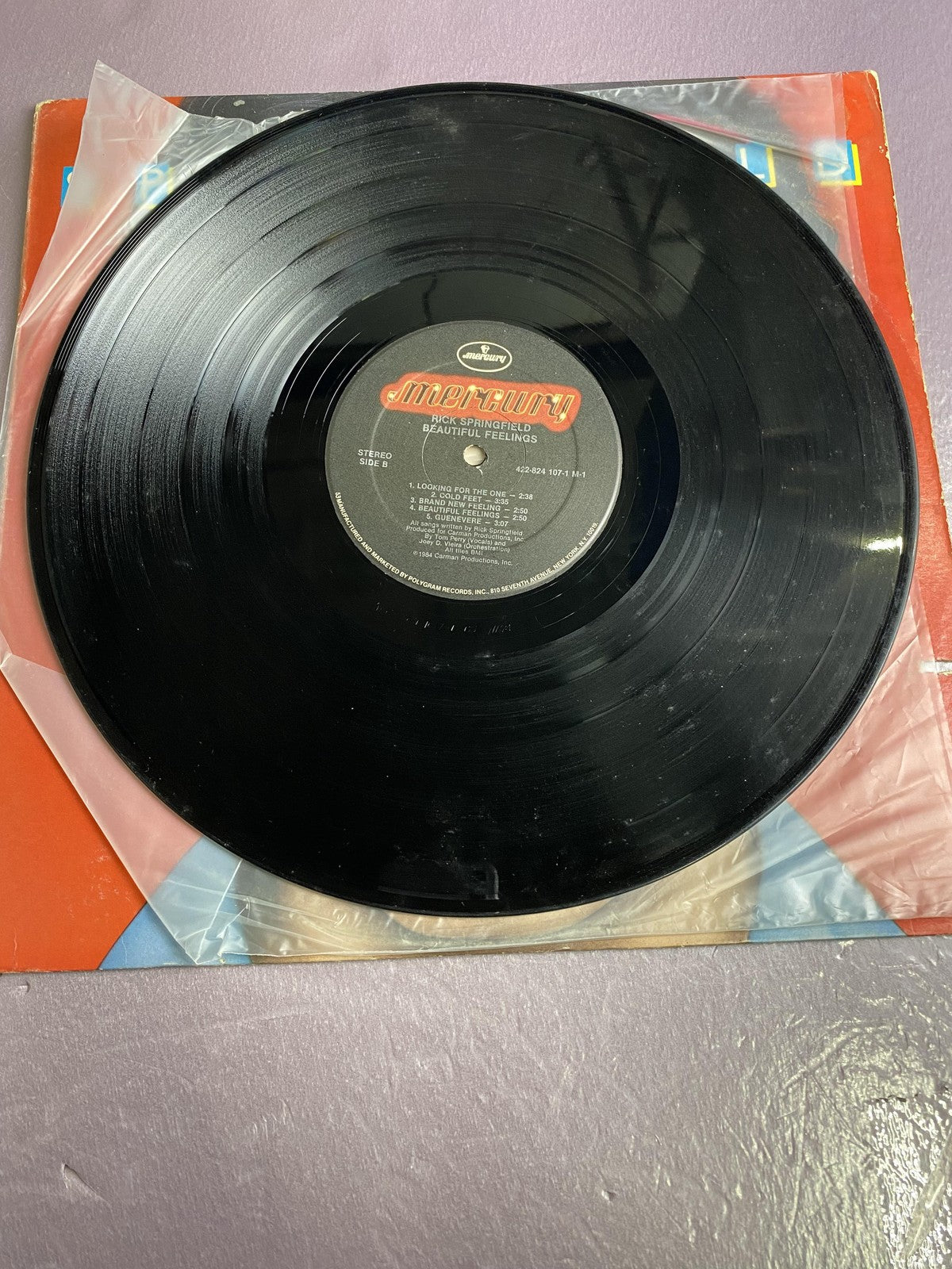 Vintage Rick Springfield Beautiful Feelings Vinyl LP 1984 Mercury Pop Rock