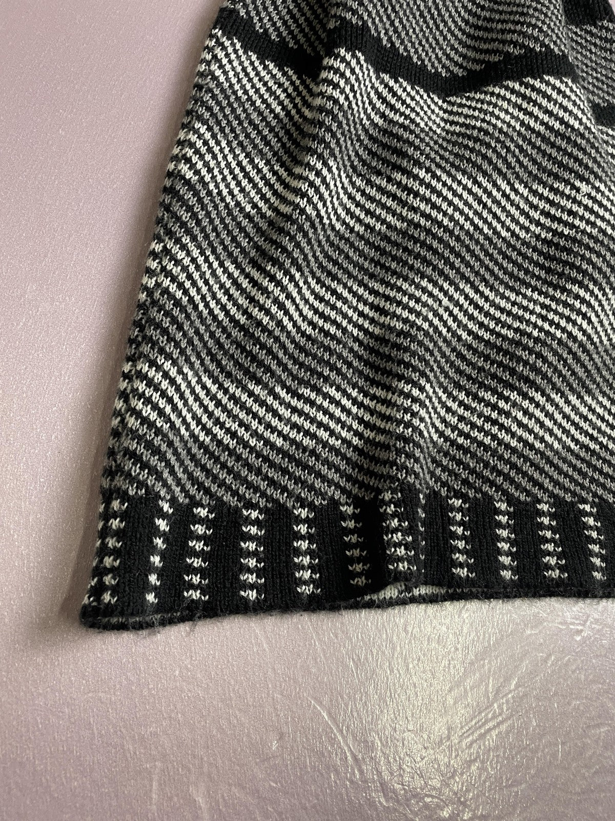 Say What Demanding Sweater Dress Womens Small Black White Cowl Neck Belted