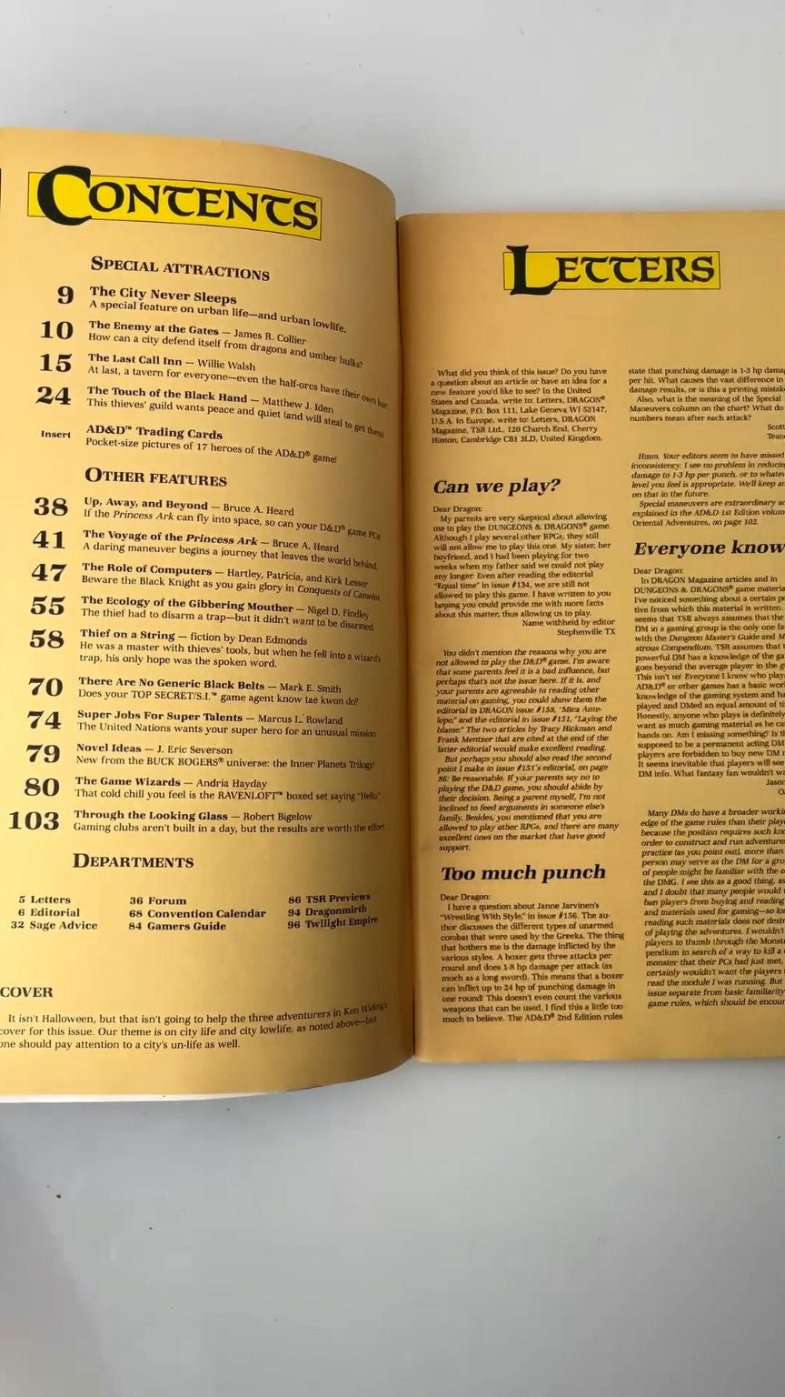 Dragon Magazine #160 TSR 1990 Dungeons & Dragons Trading Cards