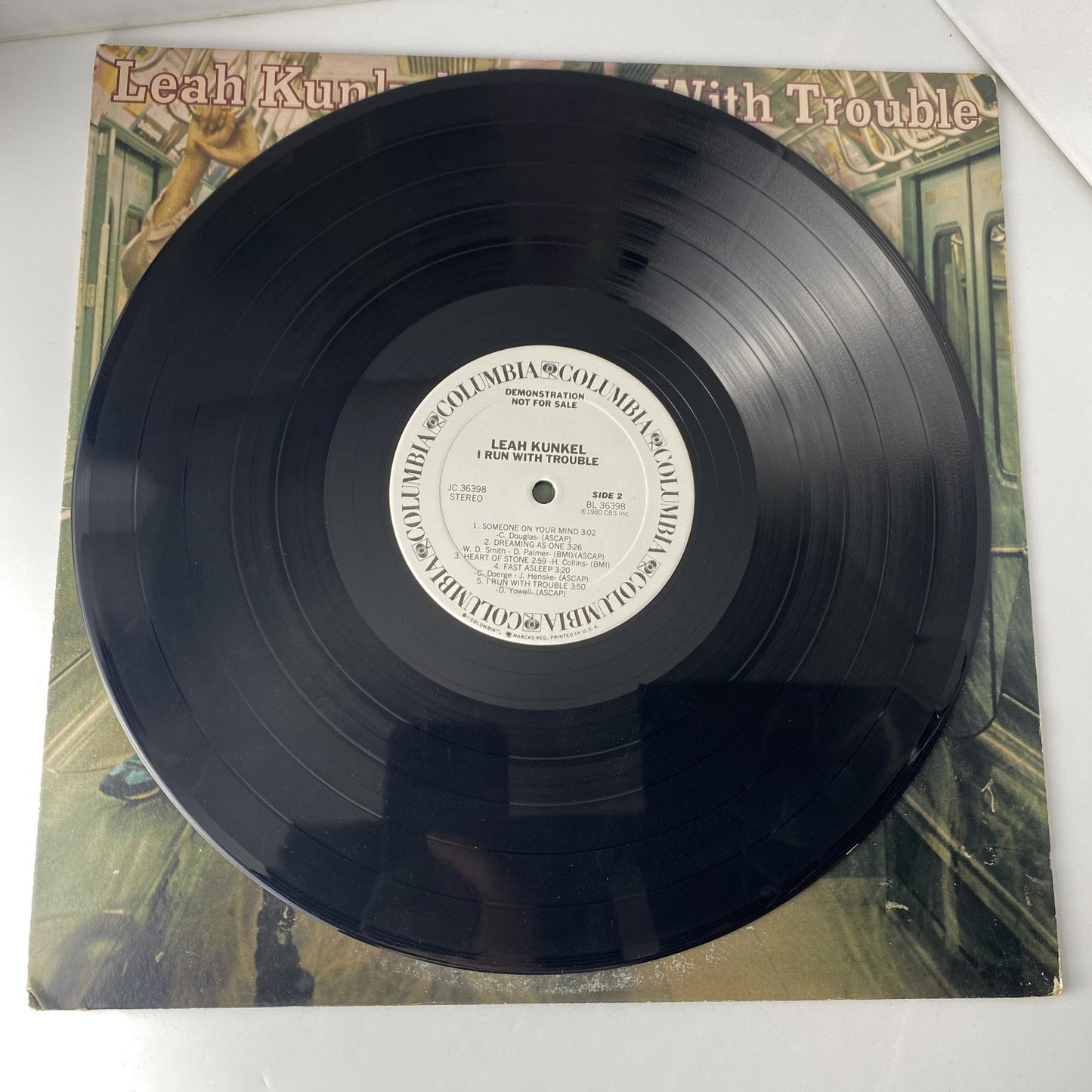 Vintage Leah Kunkel I Run With Trouble 12" Vinyl LP 1980 Columbia Rock Promo