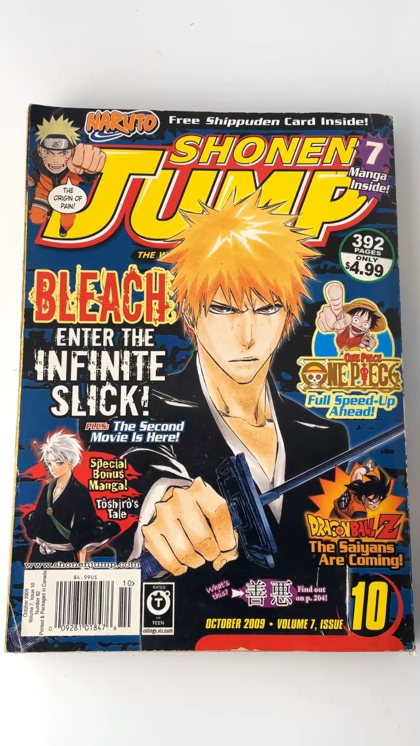 Shonen Jump Volume 7 October 2009 Bleach Naruto One Piece WITH KAKASHI CARD