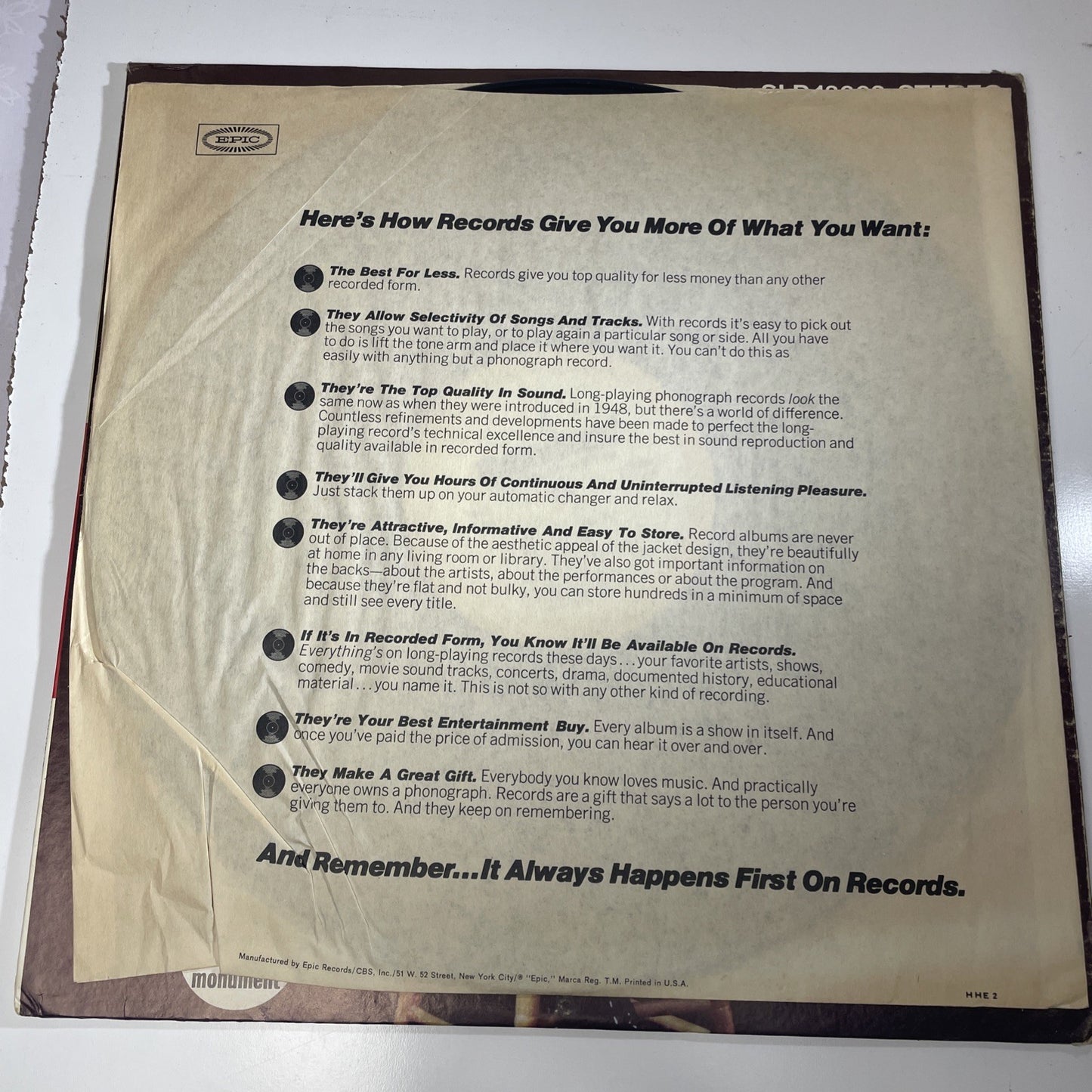 Boots Randolph's Yakety Sax! Vinyl LP Stereo JAZZ Monument Fast SHIPPING