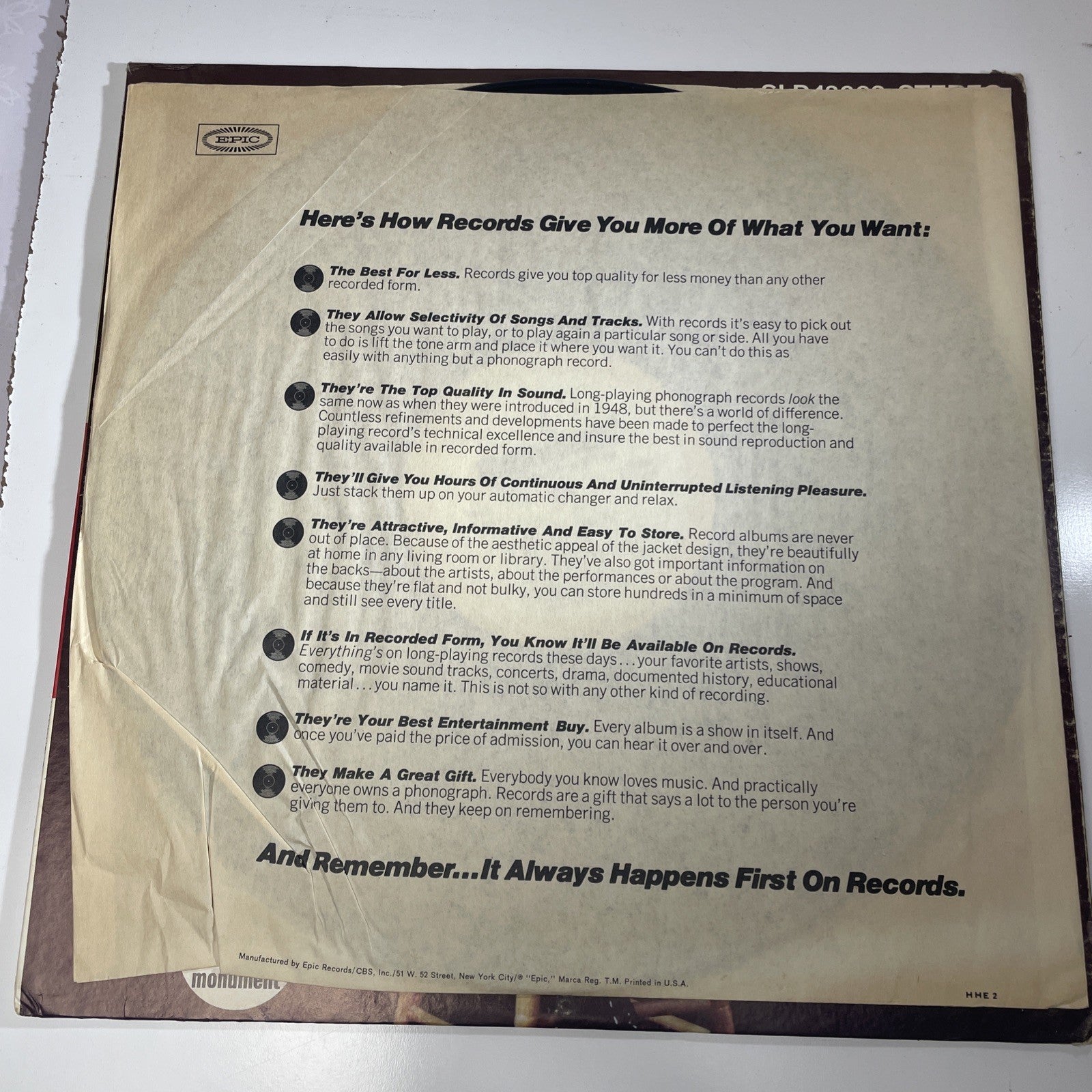 Boots Randolph's Yakety Sax! Vinyl LP Stereo JAZZ Monument Fast SHIPPING
