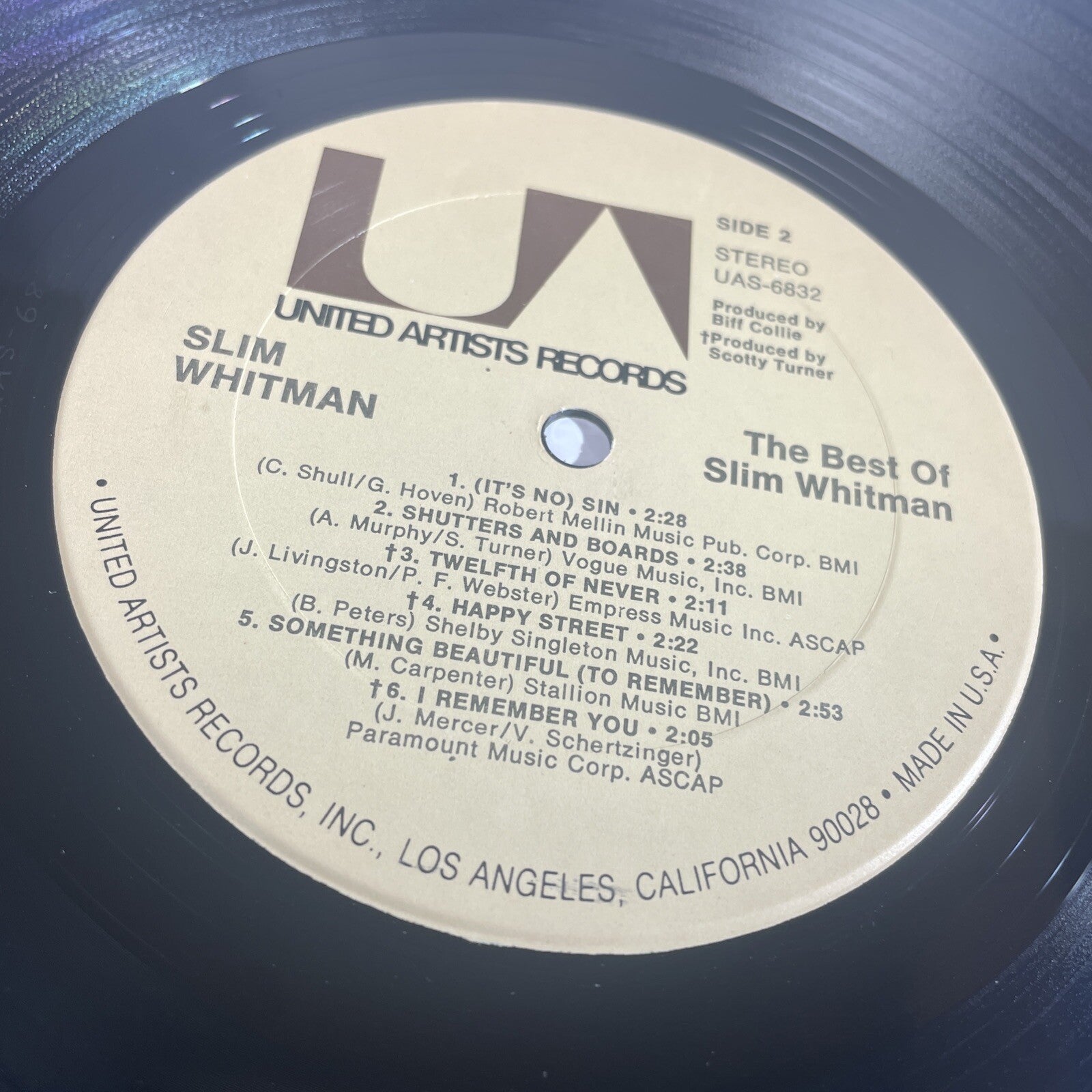 Slim Whitman The Best Of Slim Whitman  Liberty LP Vinyl Record Album VG+