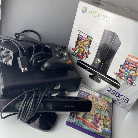 XBOX 360 Kinect System 250GB Bundle with Box, Console, Controller, Power, WORKS!