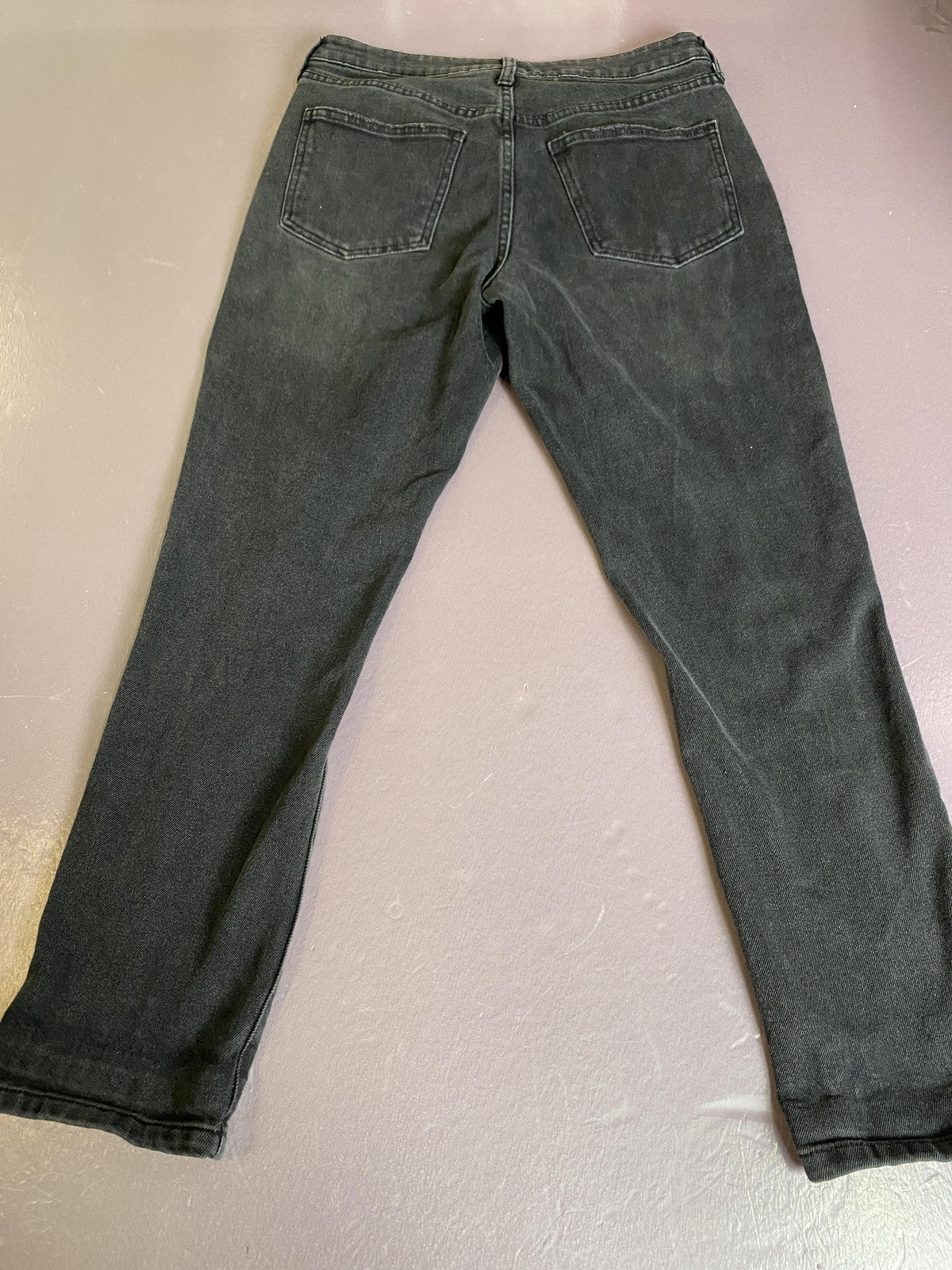 No Boundaries Jeans Juniors 11 Gray High Rise Straight Leg Distressed Denim