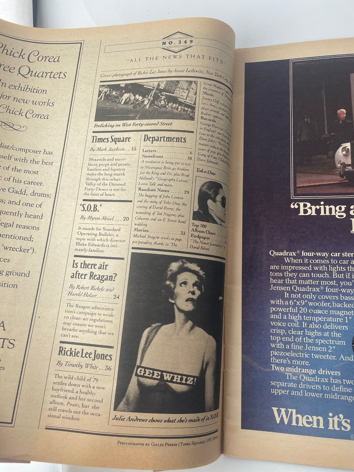 Rolling Stone Magazine Rickie Lee Jones August 6 1981 Issue 349