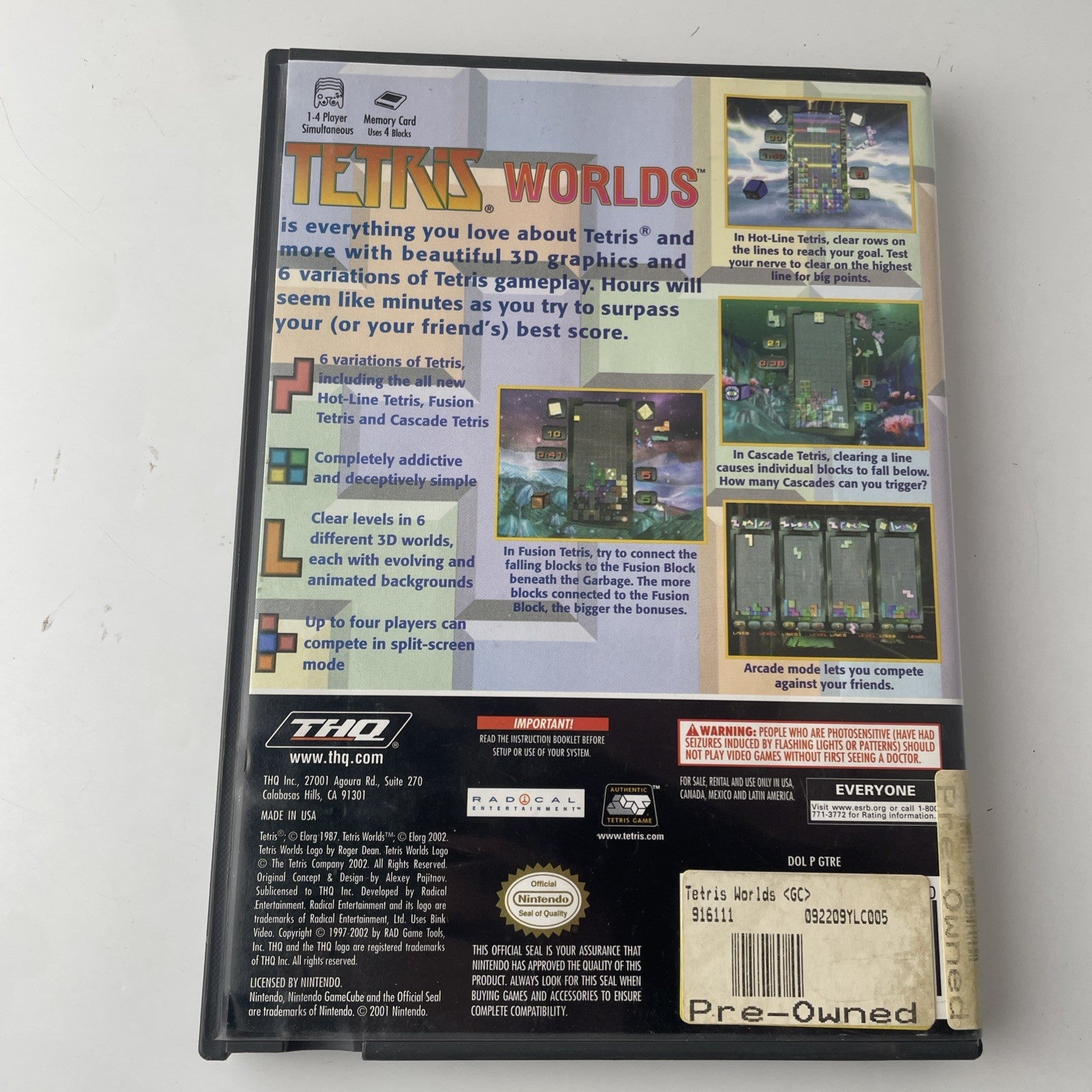 Tetris Worlds GameCube  Cib Tested Working Puzzle Game