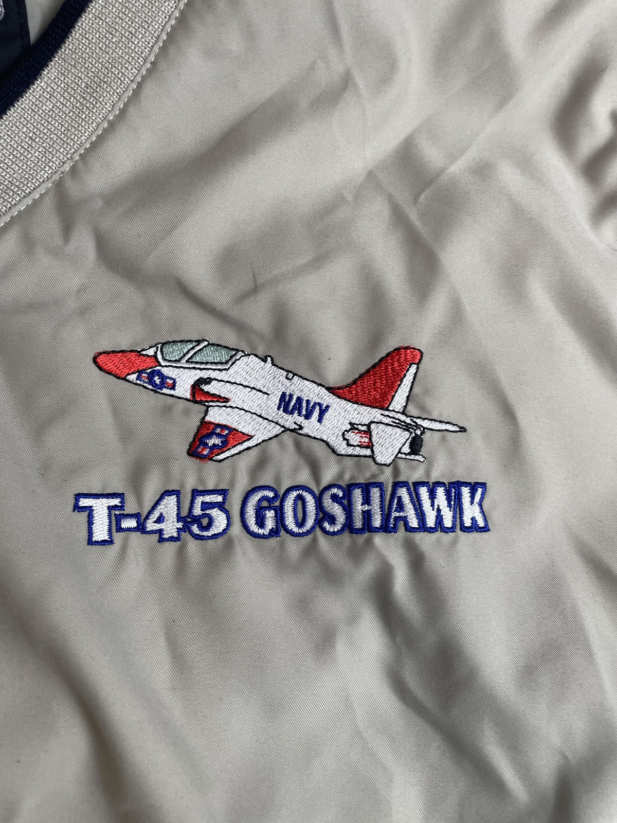 Charles River Windbreaker Vest Mens Large Khaki T-45 Goshawk Navy Embroidered