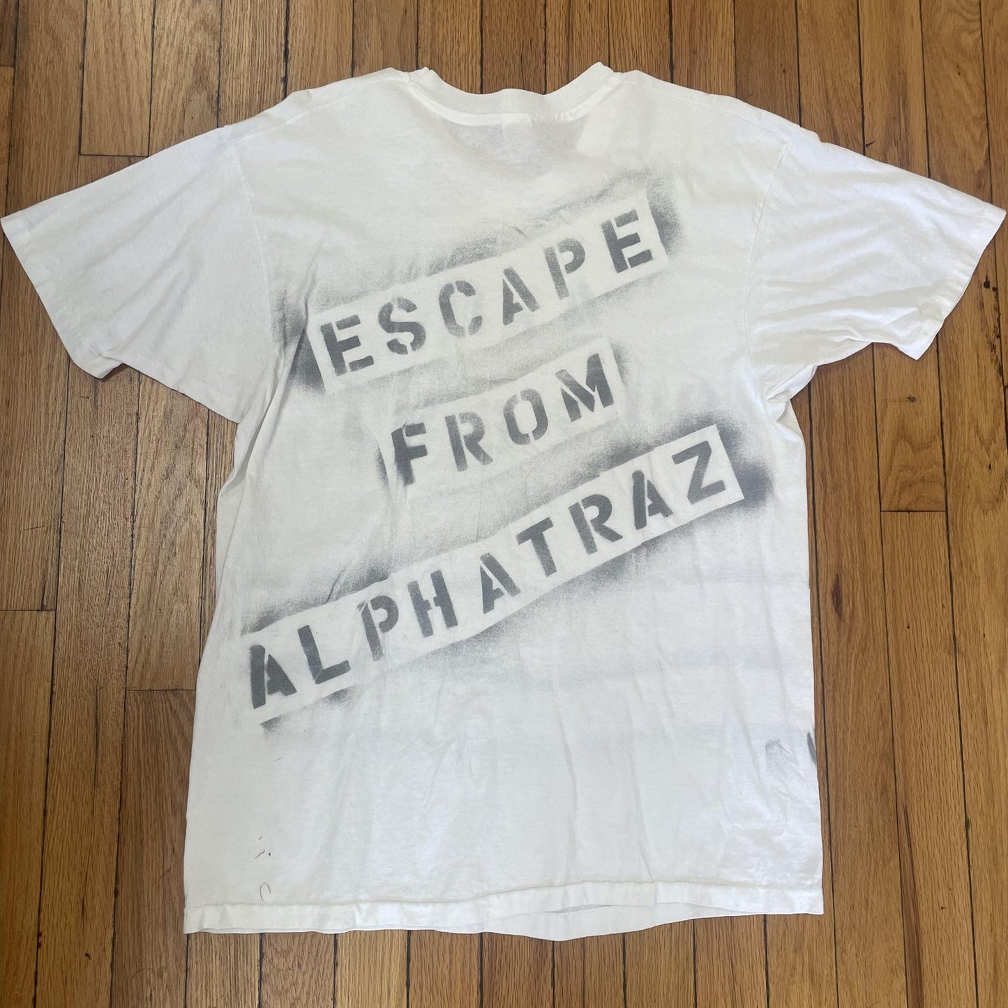 Vintage Escape From Alcatraz Shirt Mens XL Prison Movie Graphic Stencil 90s