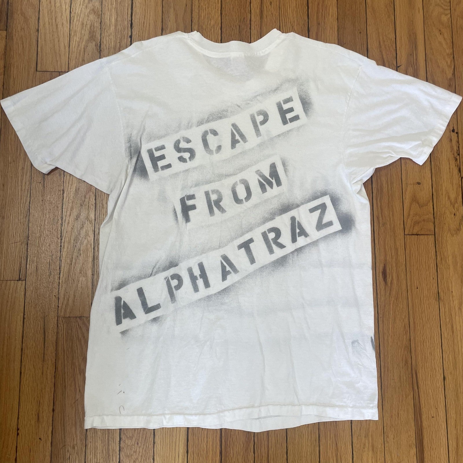 Vintage Escape From Alcatraz Shirt Mens XL Prison Movie Graphic Stencil 90s