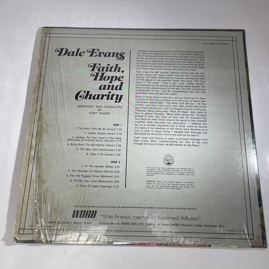 Faith hope and charity Dale Evans Vinyl  lp Vintage Word Records