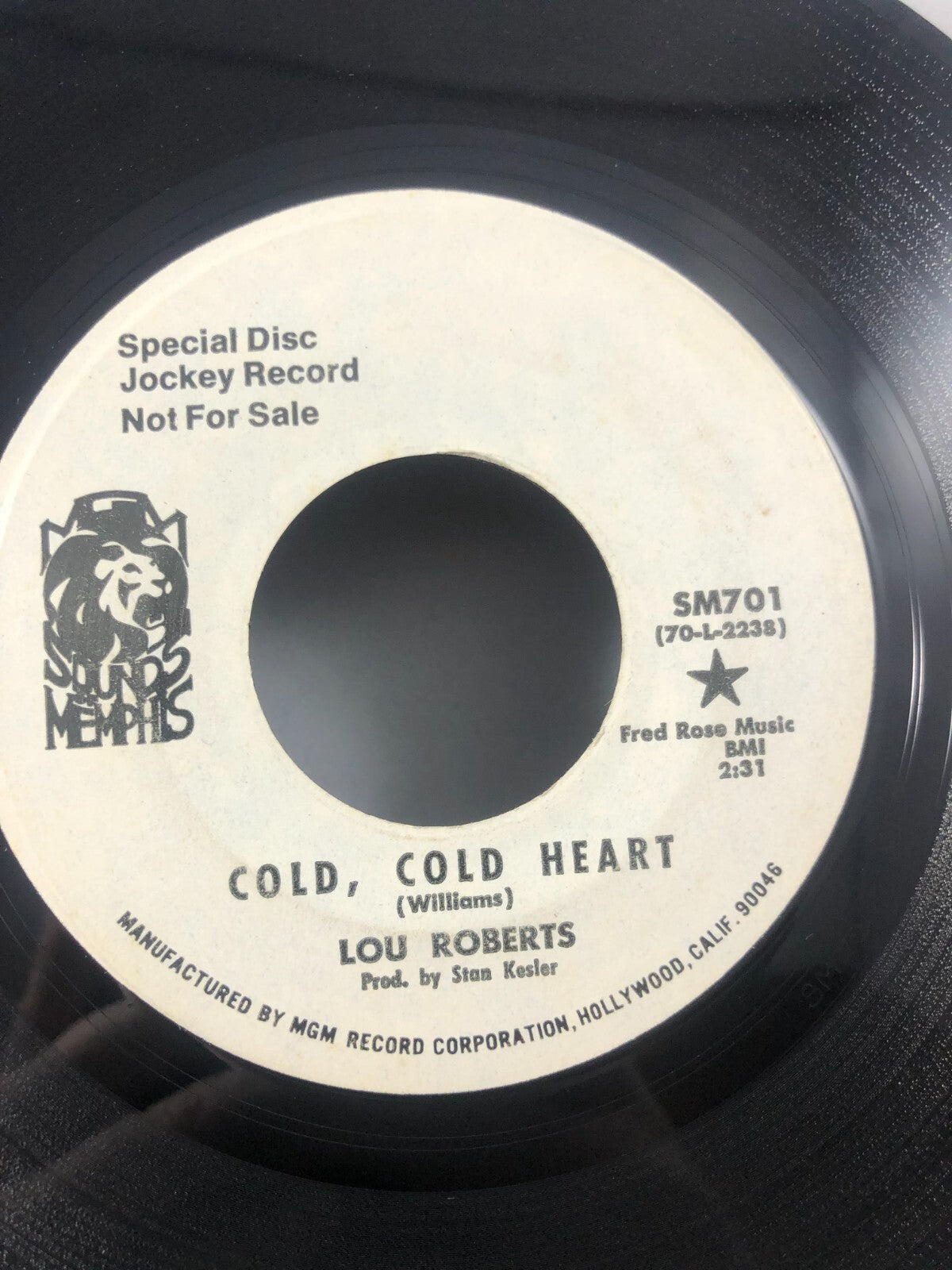 LOU ROBERTS MY LOVE IS STRONGER THAN MY MIND/ COLD HEART WLP PROMO 45 SOUL NM VG
