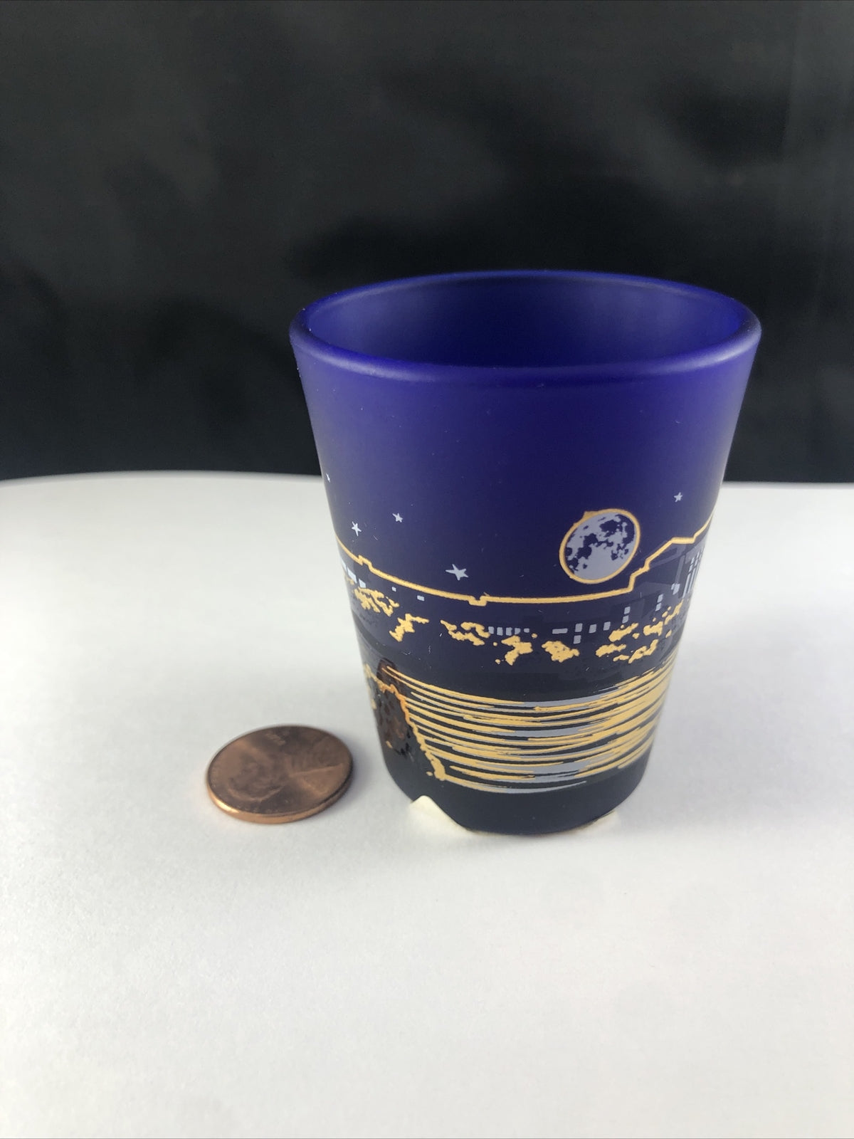Gaylord Texan Resort on Lake Grapevine Blue Gold White Shot Glass Souvenir