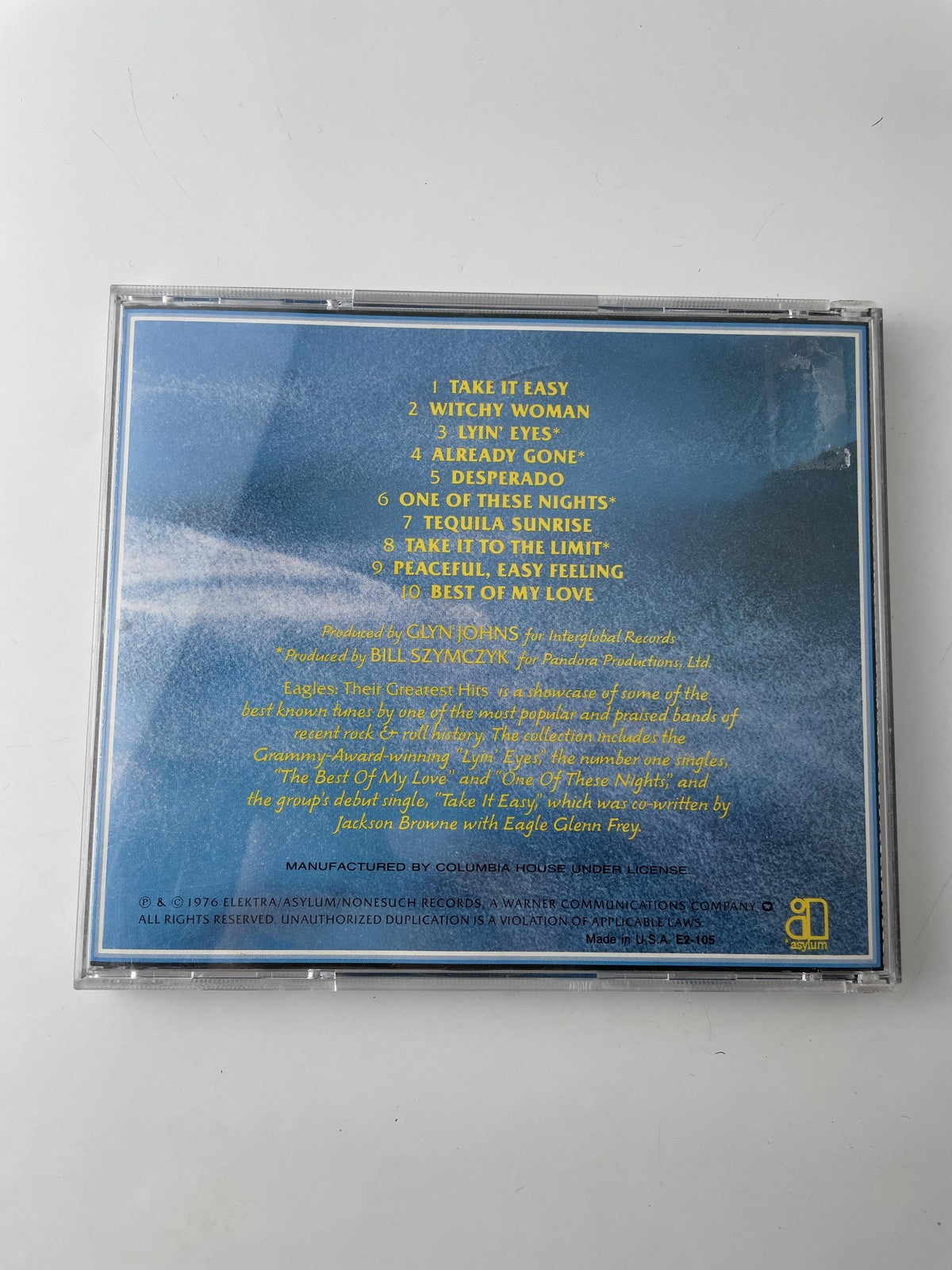 Vintage Eagles CD Their Greatest Hits 1971-1975 Asylum Rock 1976 Made USA E-105