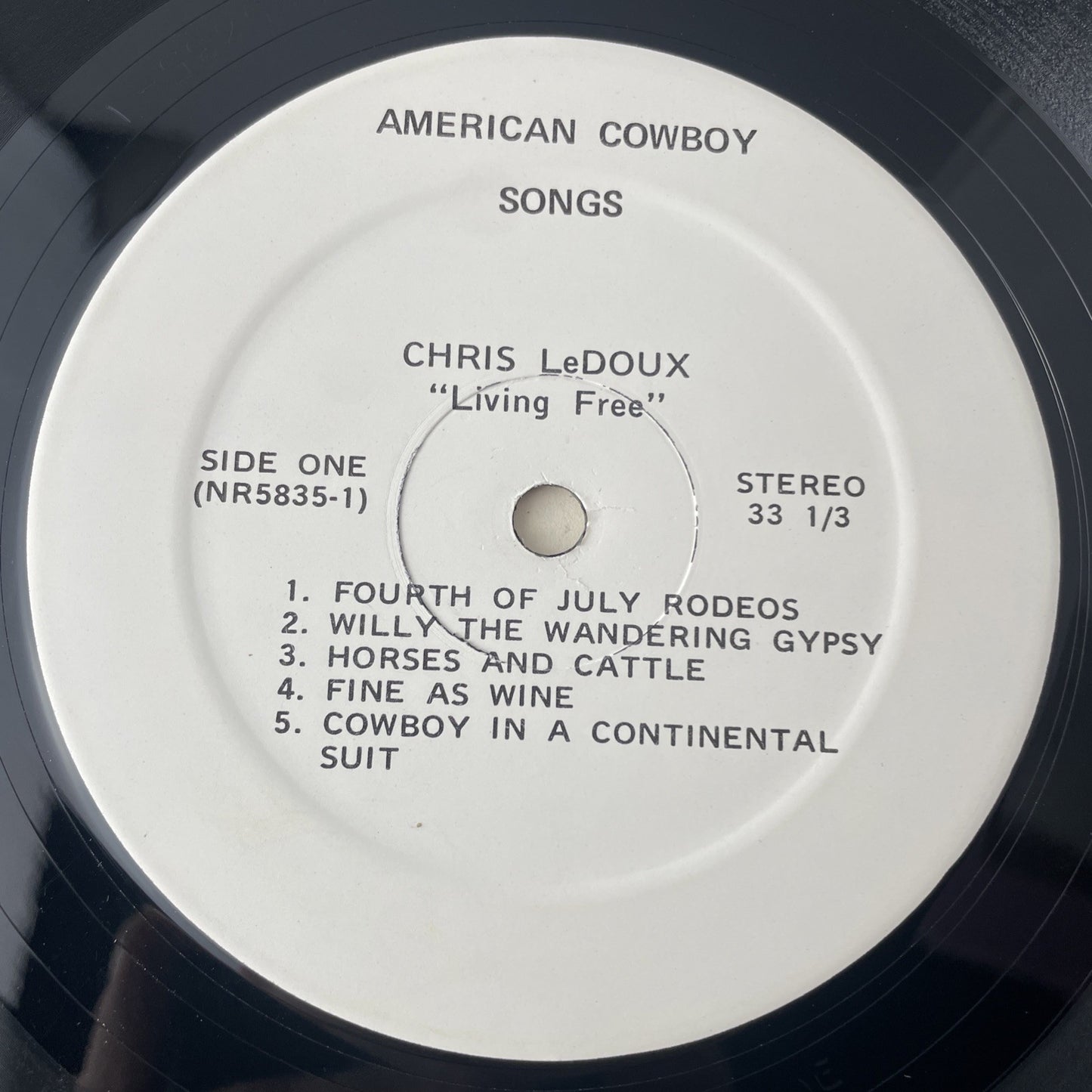 VERY RARE Chris Ledoux-Songs of Living Free Album Vinyl LP Replacement Sleeve