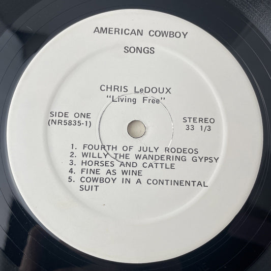 VERY RARE Chris Ledoux-Songs of Living Free Album Vinyl LP Replacement Sleeve