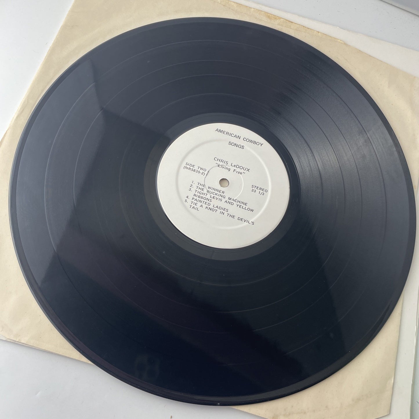 VERY RARE Chris Ledoux-Songs of Living Free Album Vinyl LP Replacement Sleeve