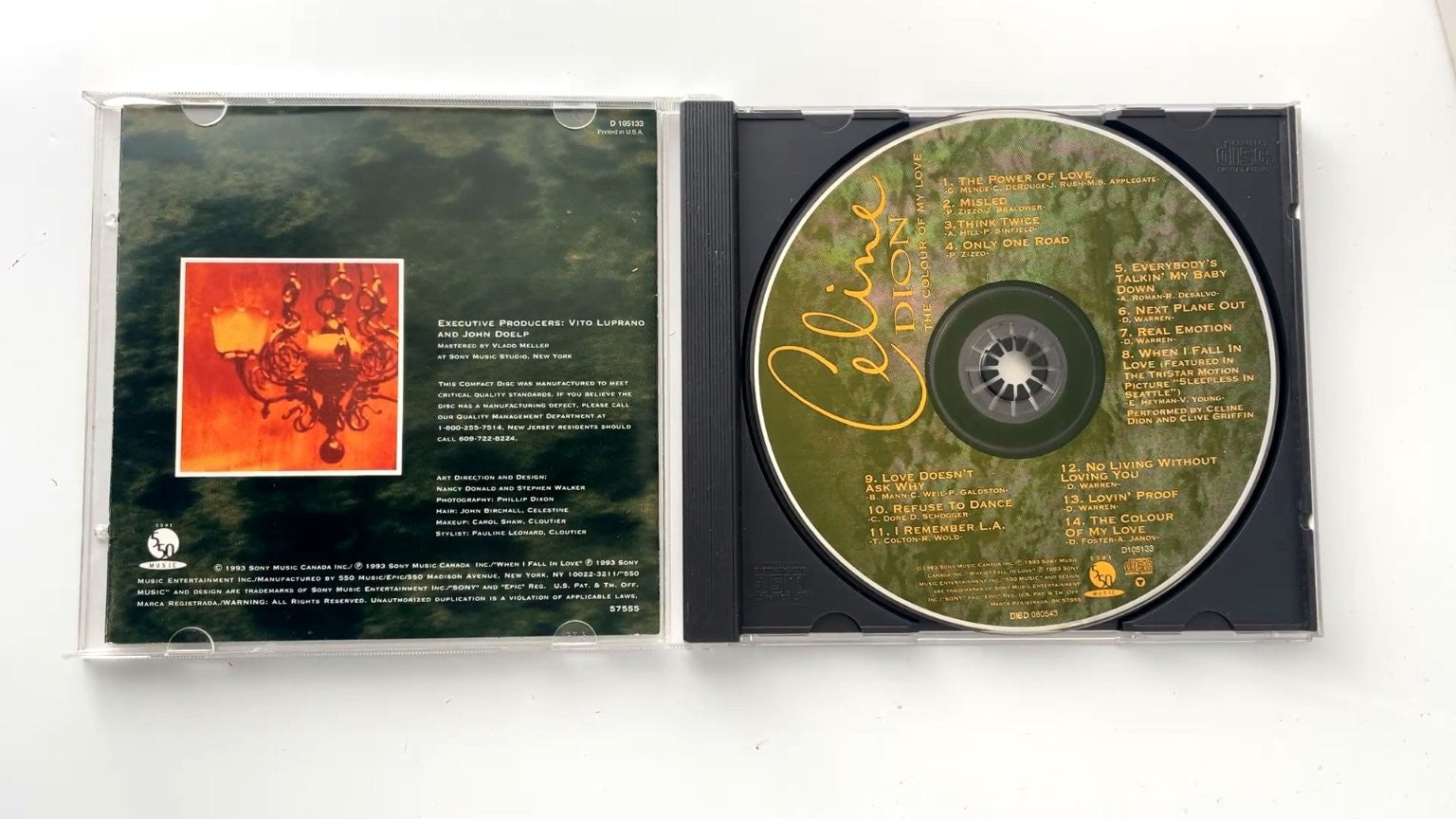 Celine Dion - The Colour of My Love CD 1993 Pop 550 Music/Epic