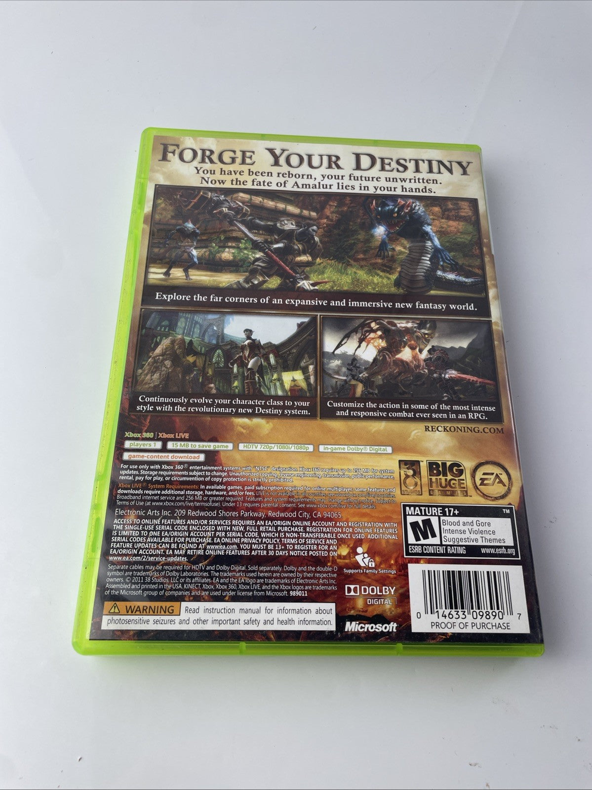Kingdoms of Amalur Reckoning ( Microsoft Xbox 360 , 2012 ) CIB