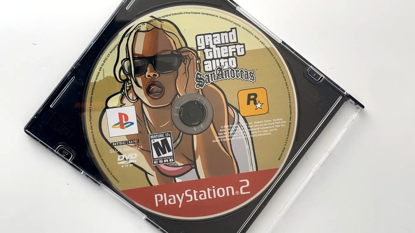 Grand Theft Auto San Andreas PlayStation 2 Video Game M Rated Disc only Ghits