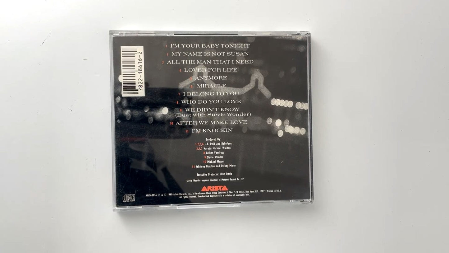 Whitney Houston - I'm Your Baby Tonight CD 1990 Duet with Stevie Wonder R&B