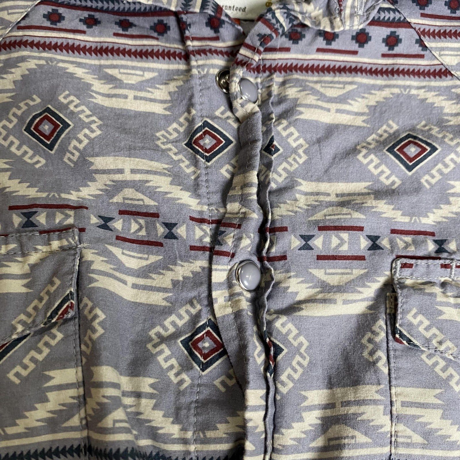 Roper Shirt Mens Small Western Pearl Snap Aztec Southwest Pattern Long Sleeve