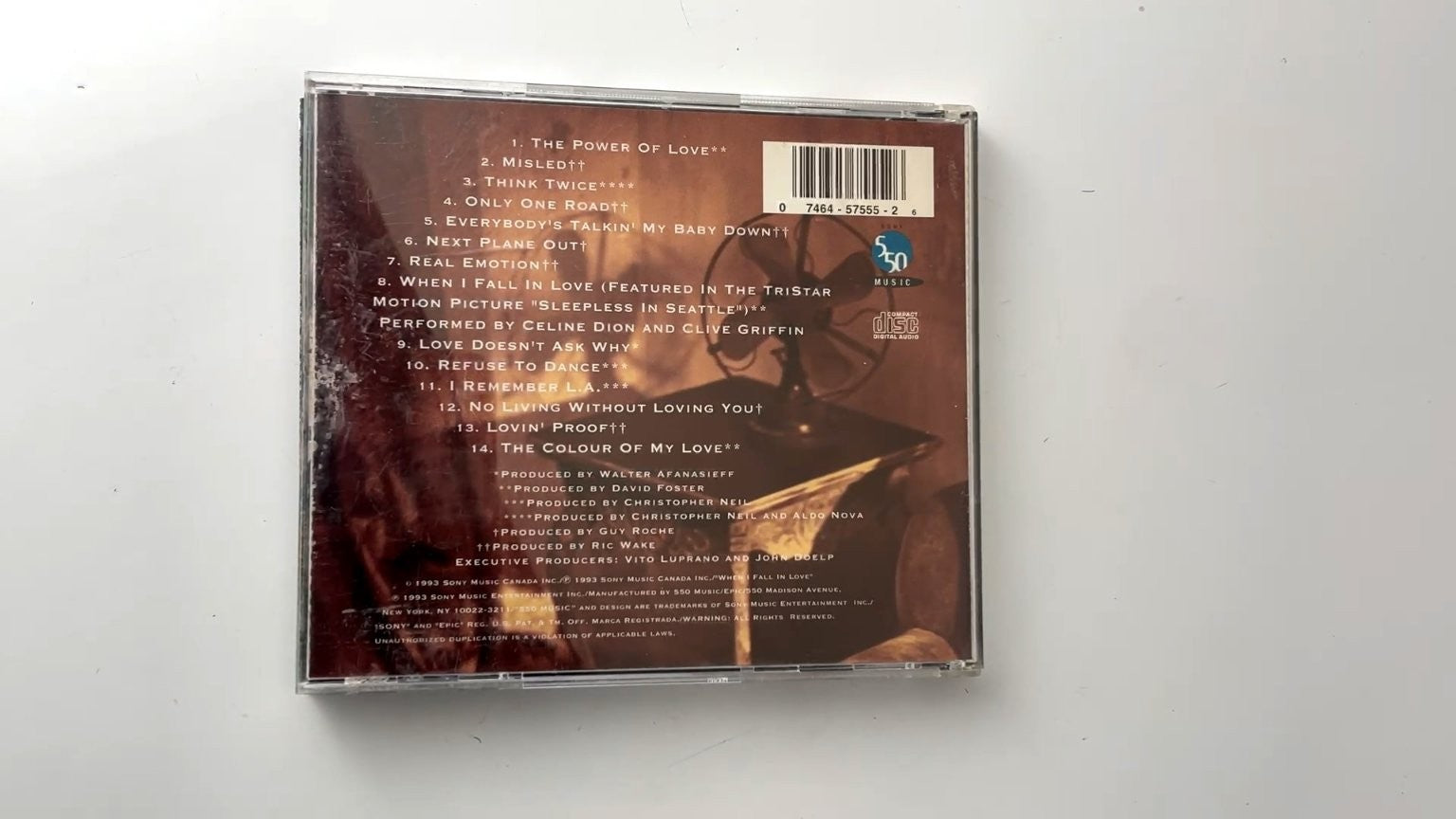 Celine Dion - The Colour Of My Love CD 1993 Pop 550 Music/Epic
