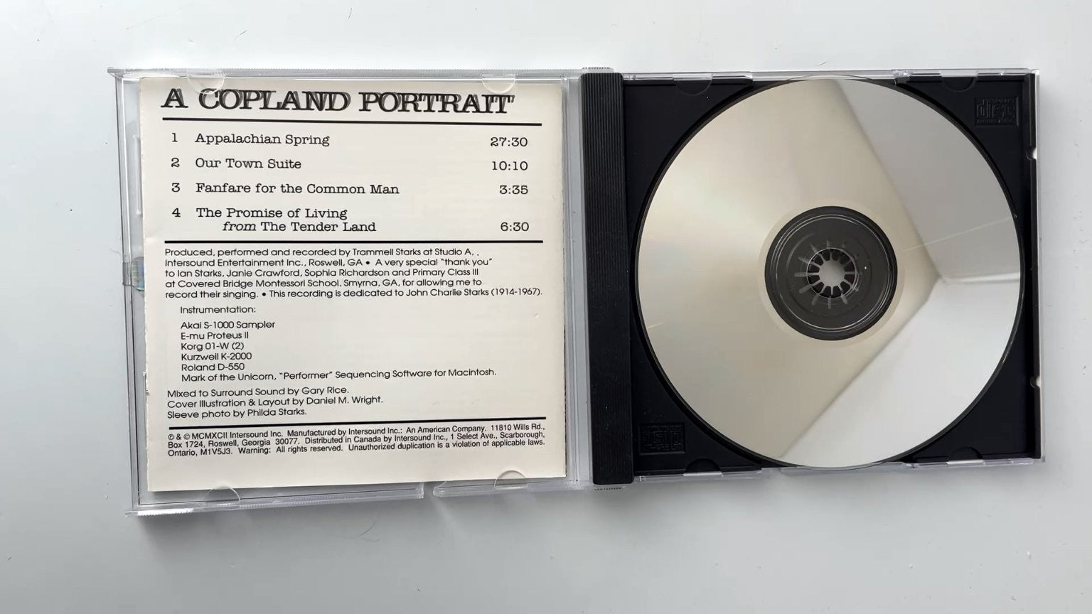 Trammell Starks - A Copland Portrait CD 1992 Pro-Arte Jazz Classical