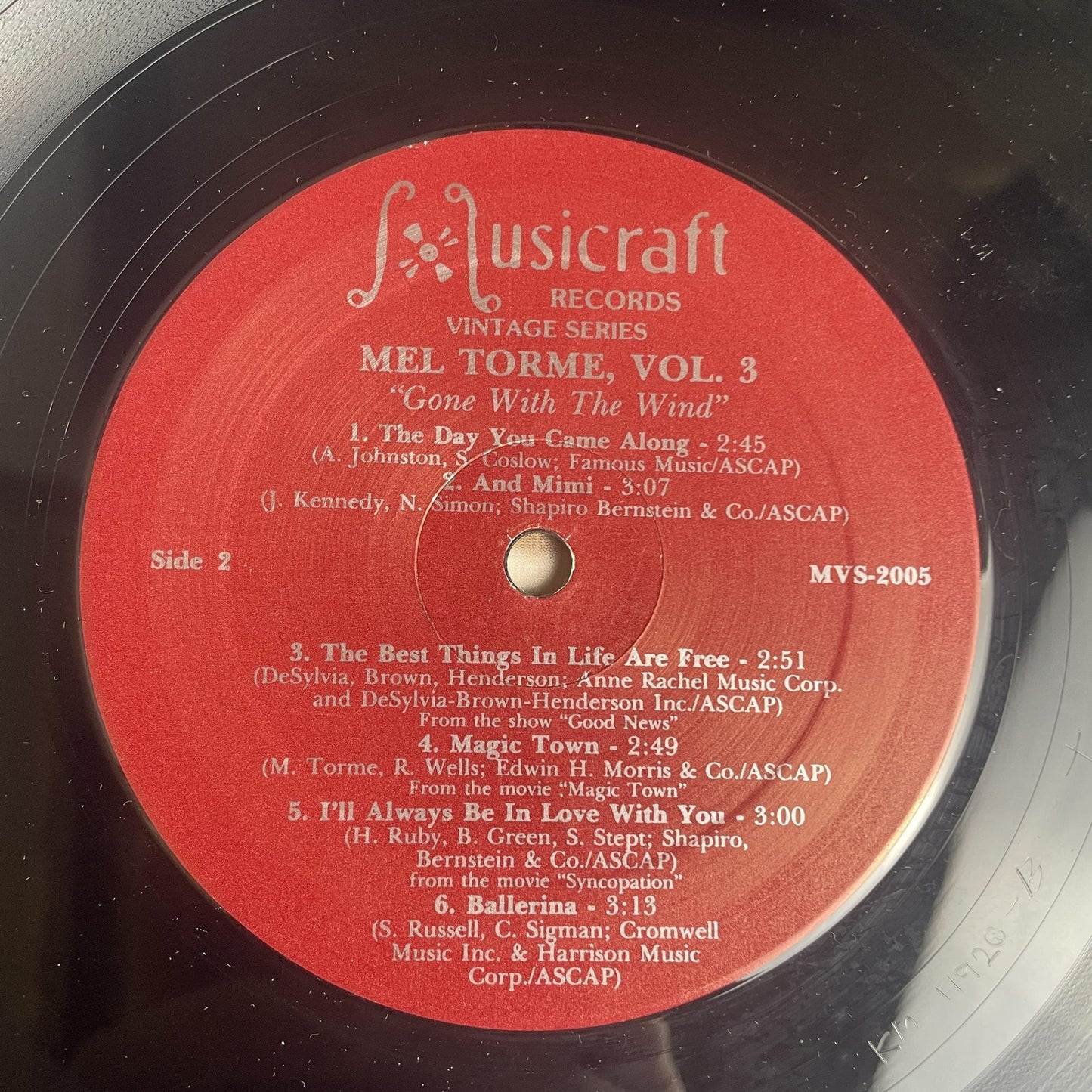 Vintage Mel Torme Vol. 3 Gone With The Wind 12" Vinyl LP 1985 Musicraft Jazz
