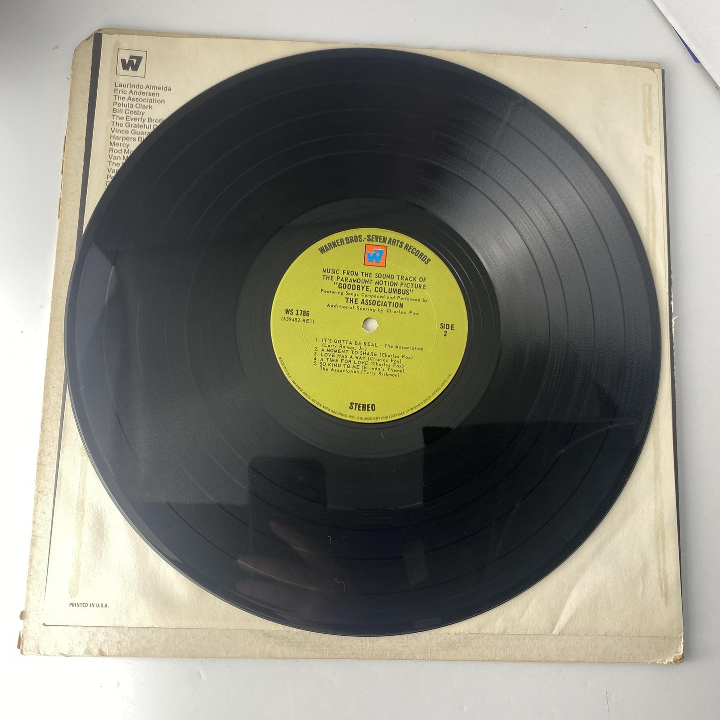 Vintage The Association Goodbye Columbus 12" Black Vinyl LP 1969 Warner OST Pop