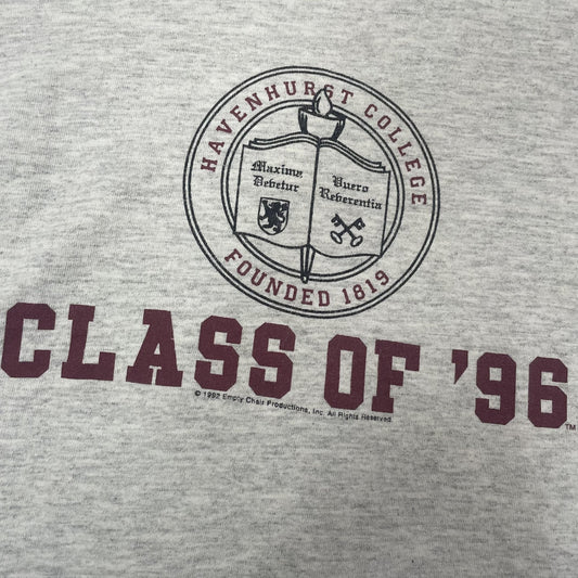 Vintage Havenhurst College Shirt Mens Large Gray Class of 96 Made USA 90s Tee