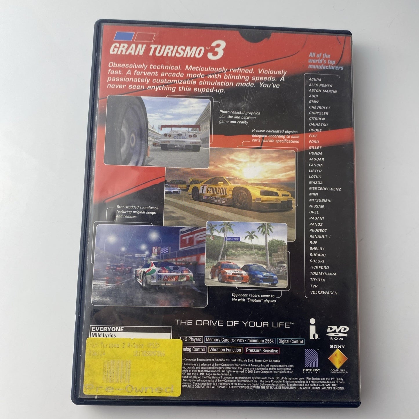 Gran Turismo 3 A spec PS2 (PlayStation 2, 2006) Complete With Manual