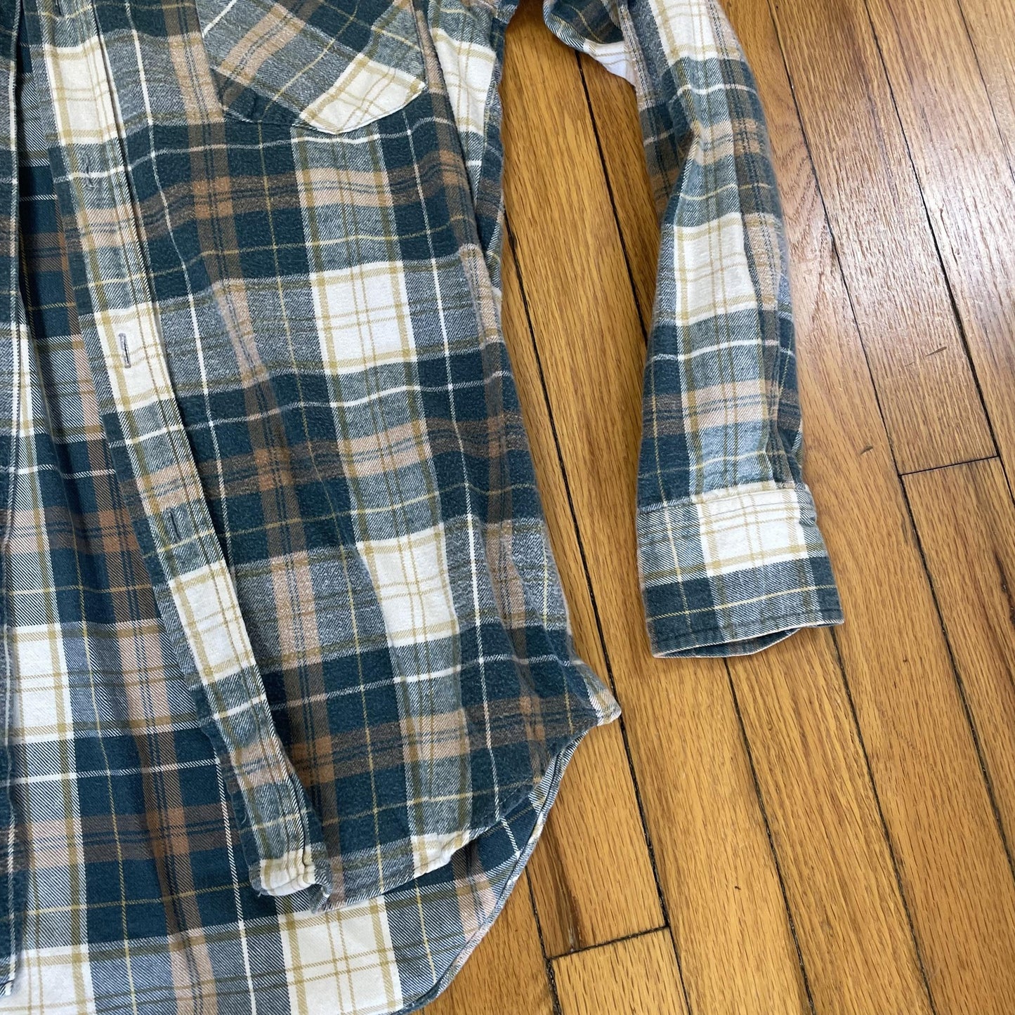 Windbreaker Shirt Mens Medium Plaid Flannel Button Up Pockets Casual