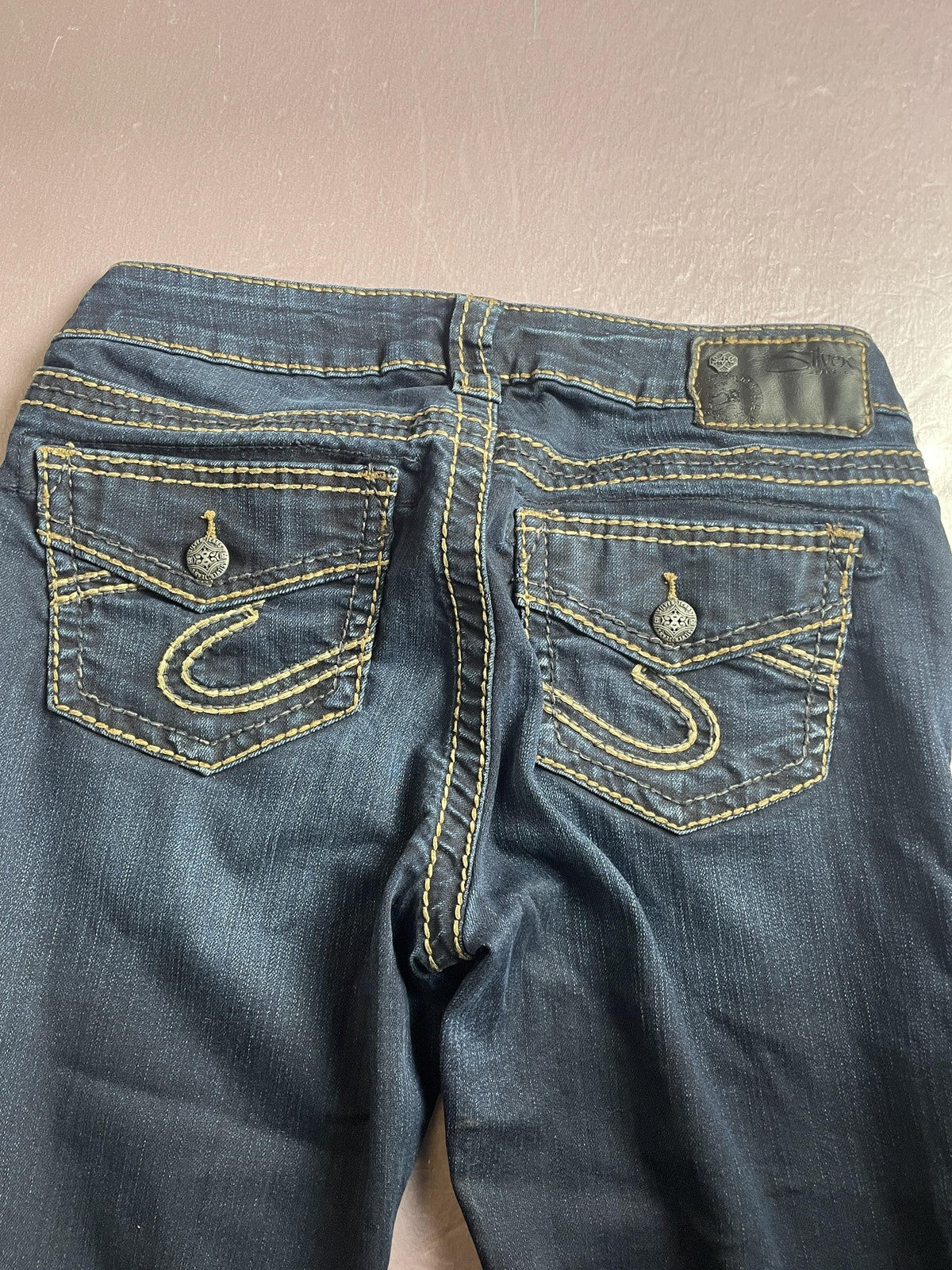 Silver Jeans Co Jeans Womens 26x31 Blue Suki Super Skinny Embroidered Dark Wash