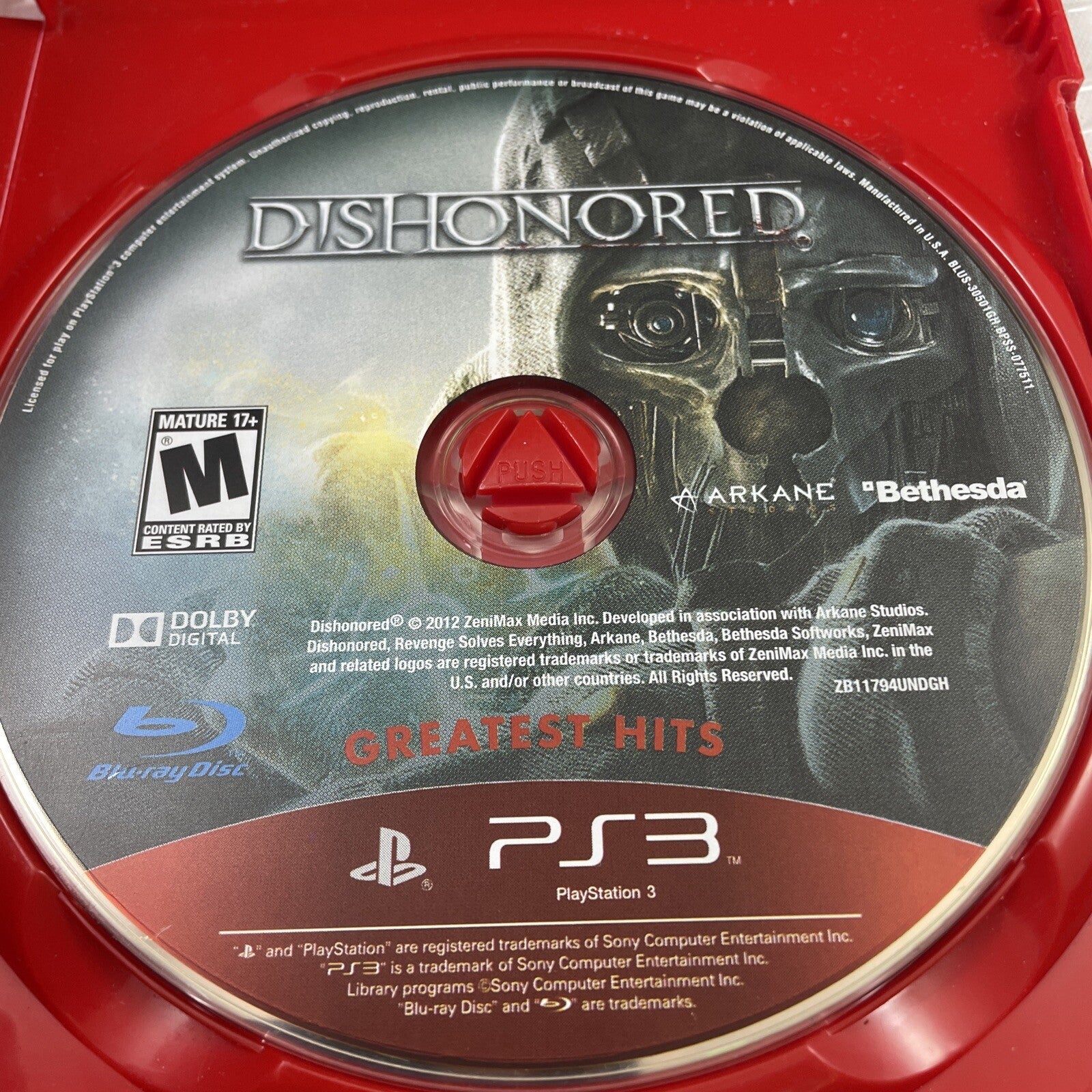 Dishonored (Sony PlayStation 3, 2012) PS3 GAME  Tested Very Good Disc