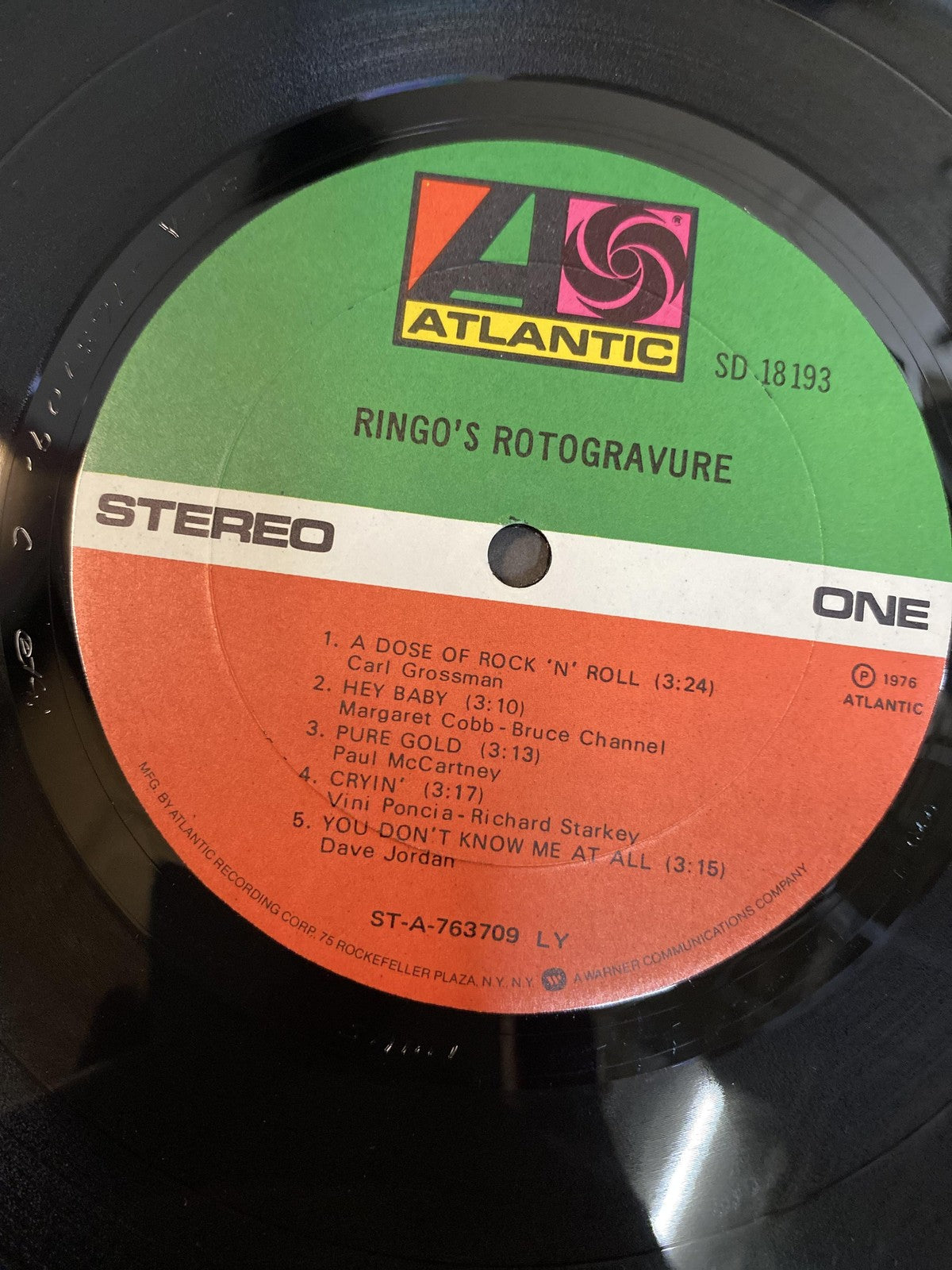 Vintage Ringo Starr Ringo's Rotogravure 12" Black Vinyl LP 1976 Atlantic Rock