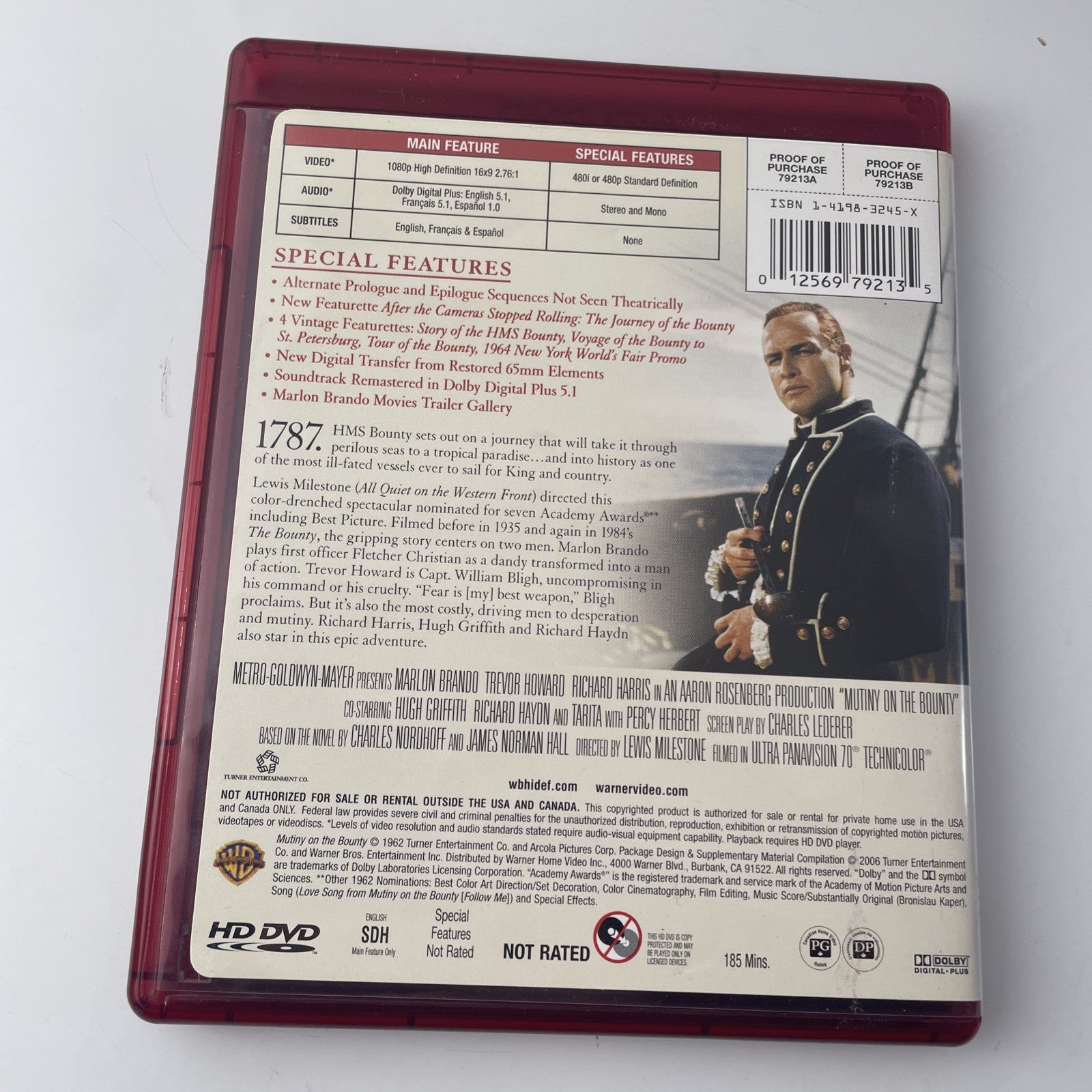 Mutiny on the Bounty HD DVD Marlon Brando Trevor Howard Richard Harris