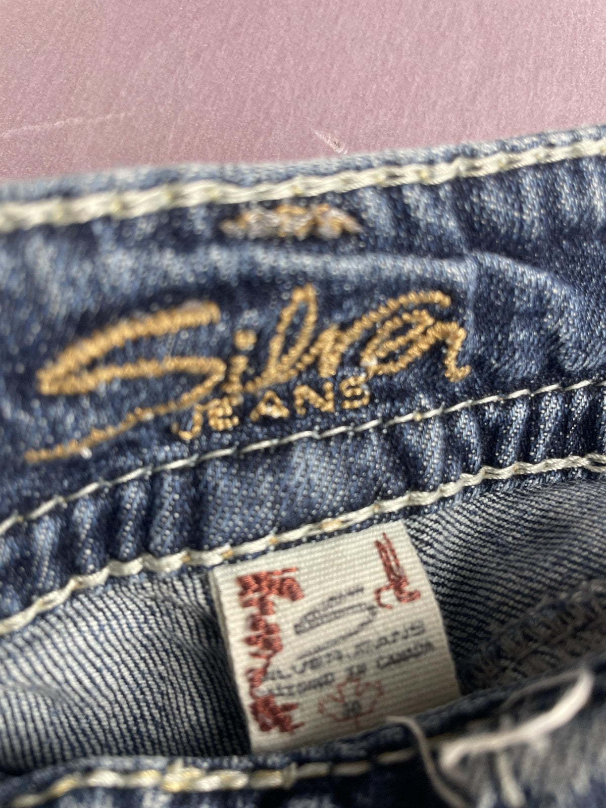 Silver Jeans Co Jeans Womens W30/L32 Blue Suki Surplus Bootcut Distressed Denim