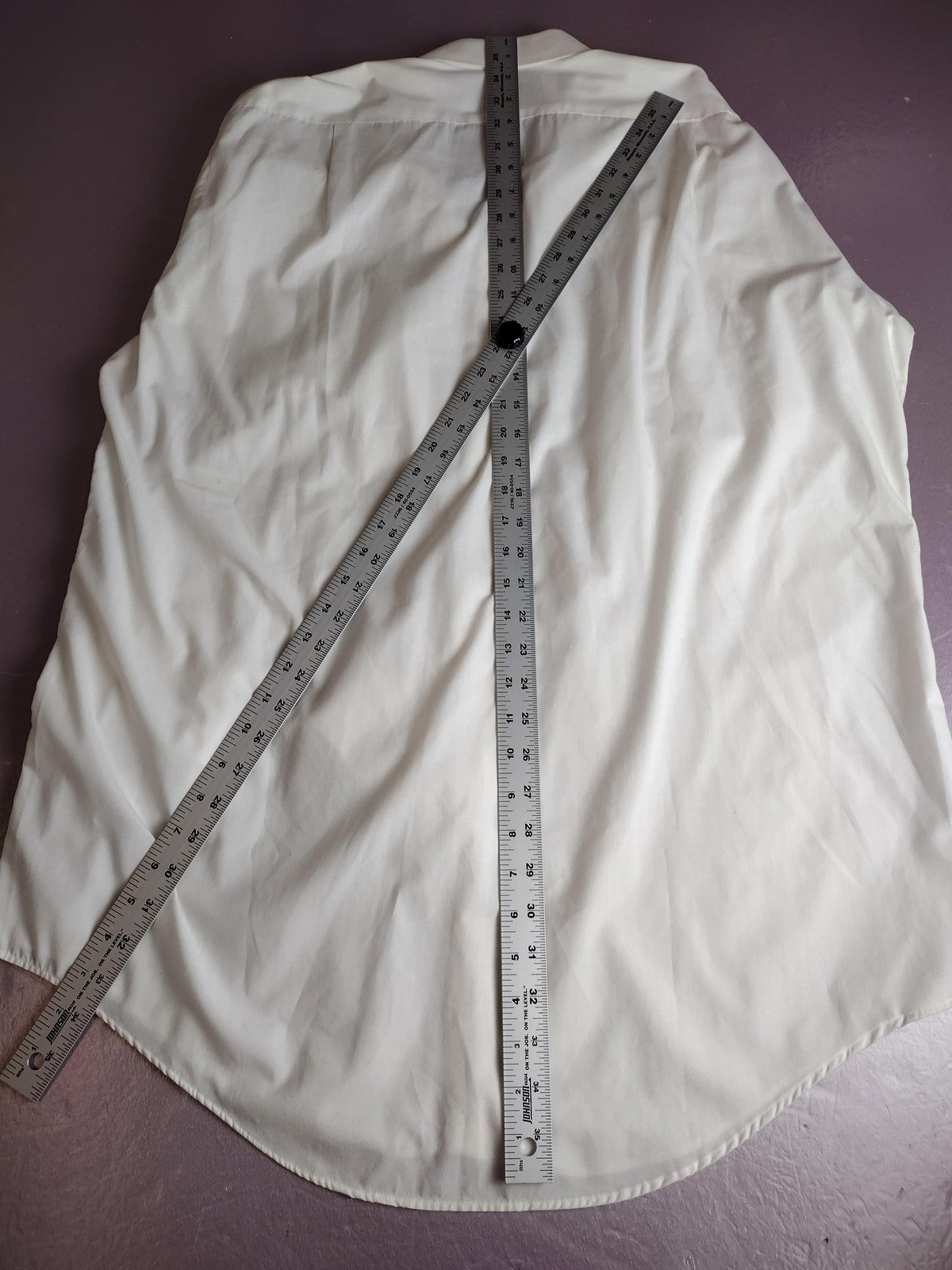 Sears Roebuck Shirt Mens 17 36/37 Tall White Button Front Long Sleeve Dress