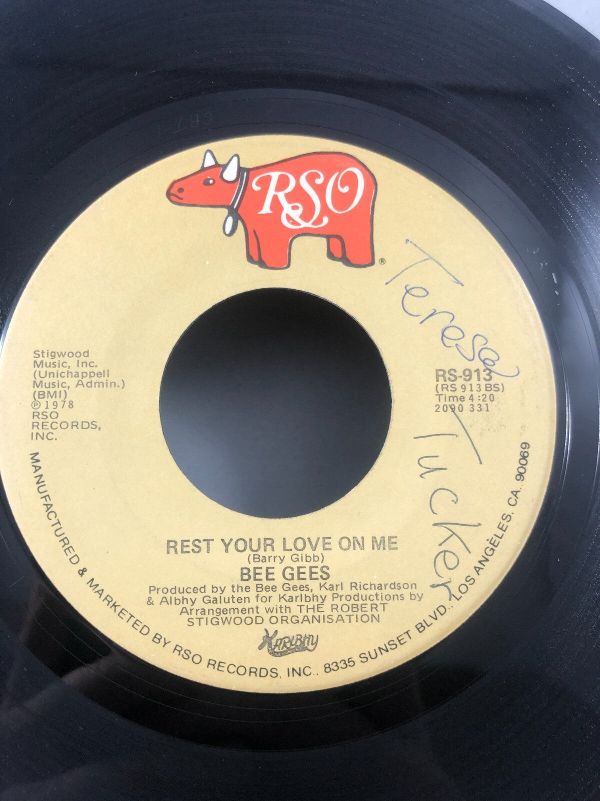 BEE GEES REST YOUR LOVE ON ME/TOO MUCH HEAVEN (G+) RS-913 45 RECORD