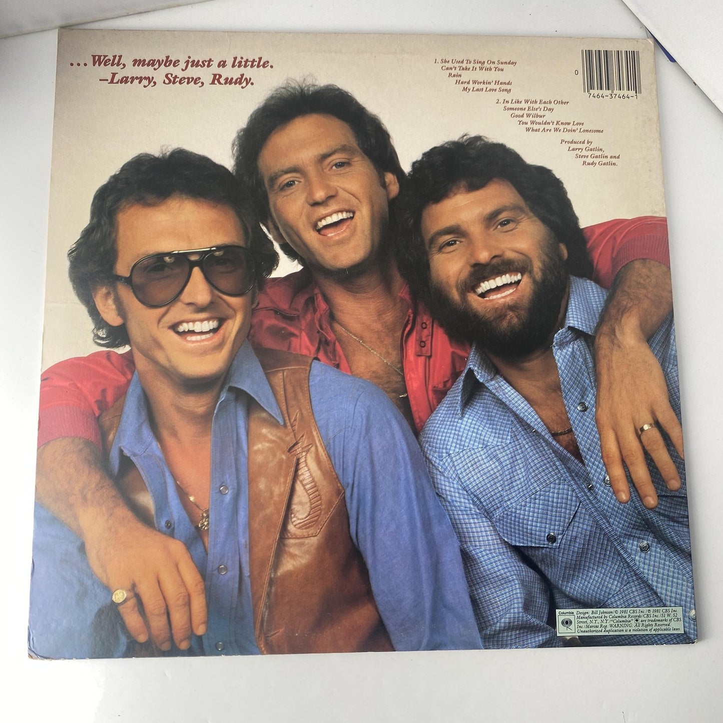 Vintage Larry Gatlin & Gatlin Brothers Not Guilty 12" Vinyl LP 1981 Columbia