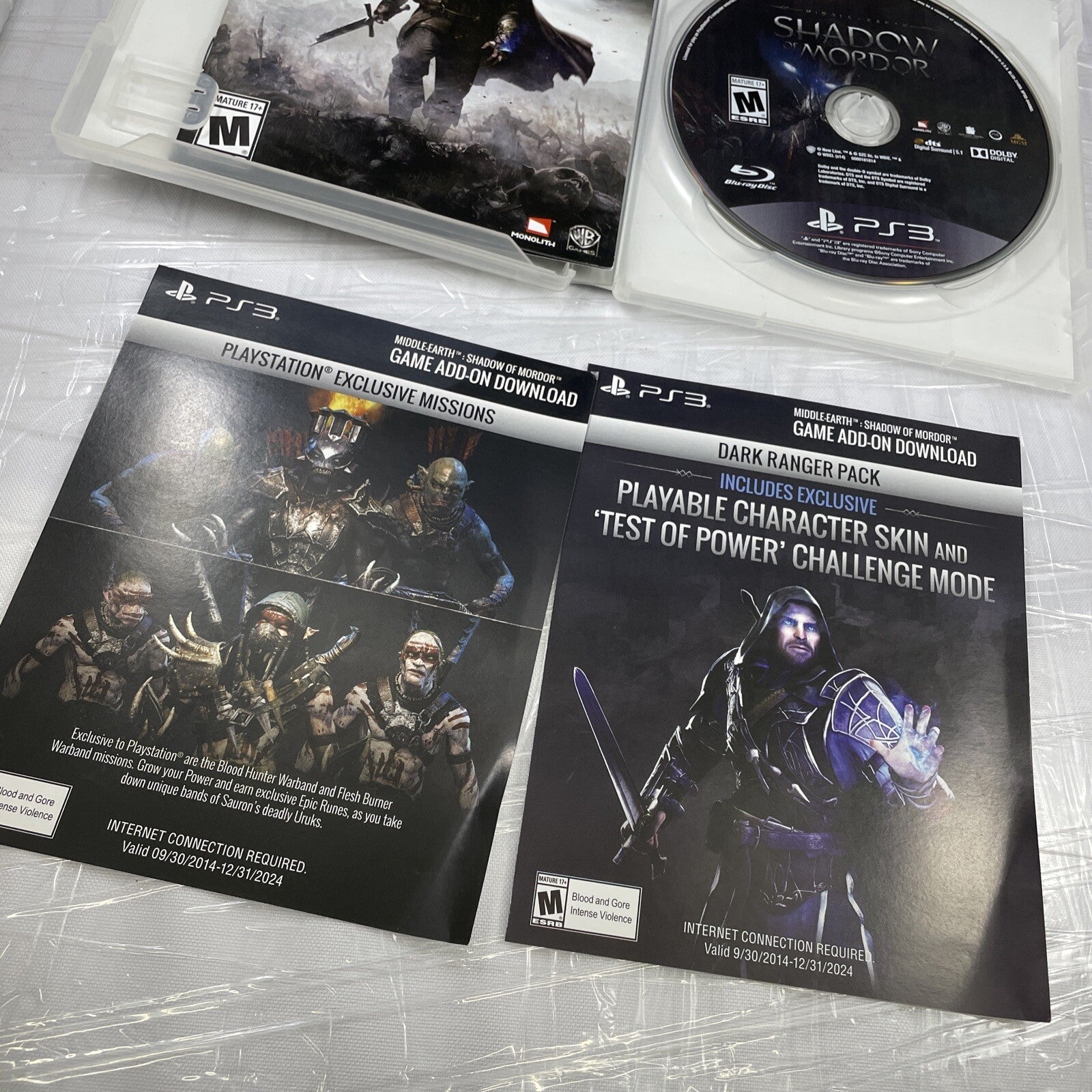 Middle-earth: Shadow of Mordor PS3 (Sony PlayStation 3, 2014) CIB Read