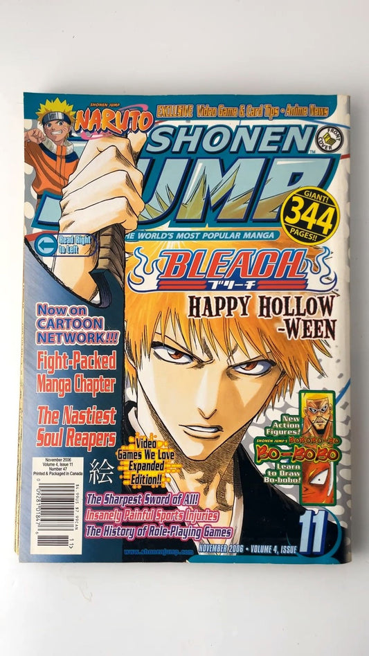 Shonen Jump Vol 4 Issue 11 November 2006 Bleach Naruto Manga NO CARD