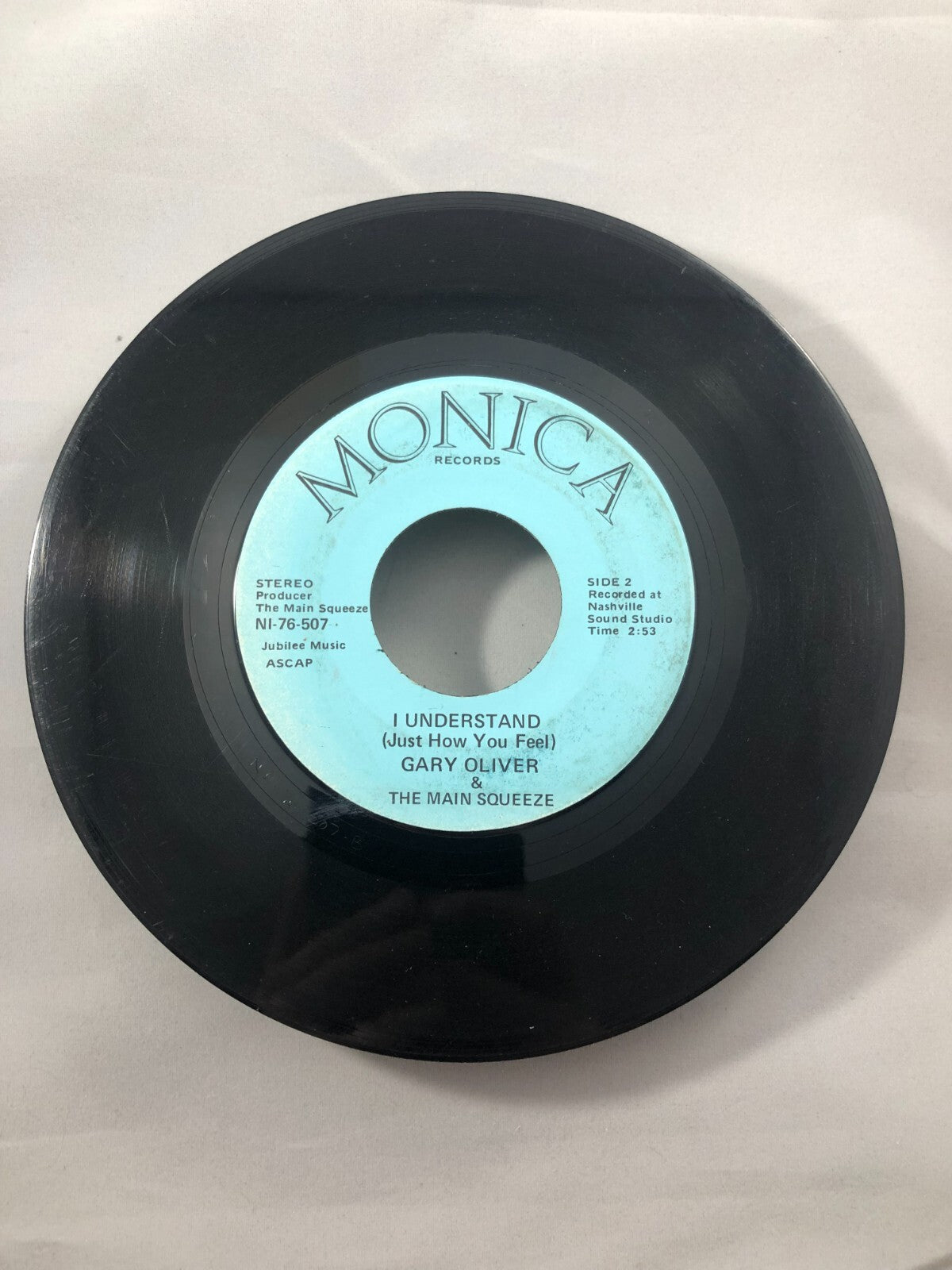 Rare R&B 45 - Gary Oliver & Main Squeeze - Boogie Tonight - Monica Records G+