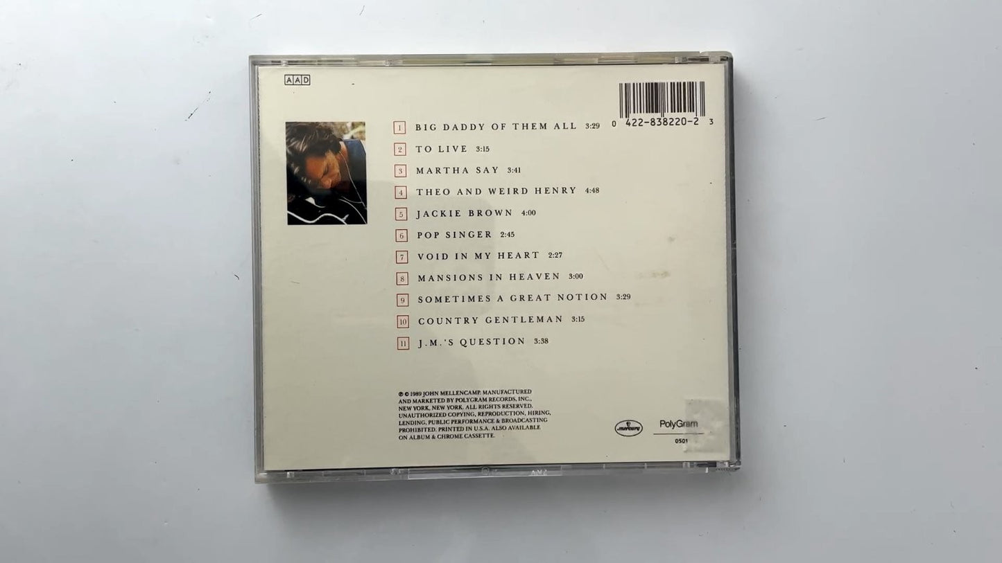 John Cougar Mellencamp - Big Daddy CD 1989 Mercury Rock Pop